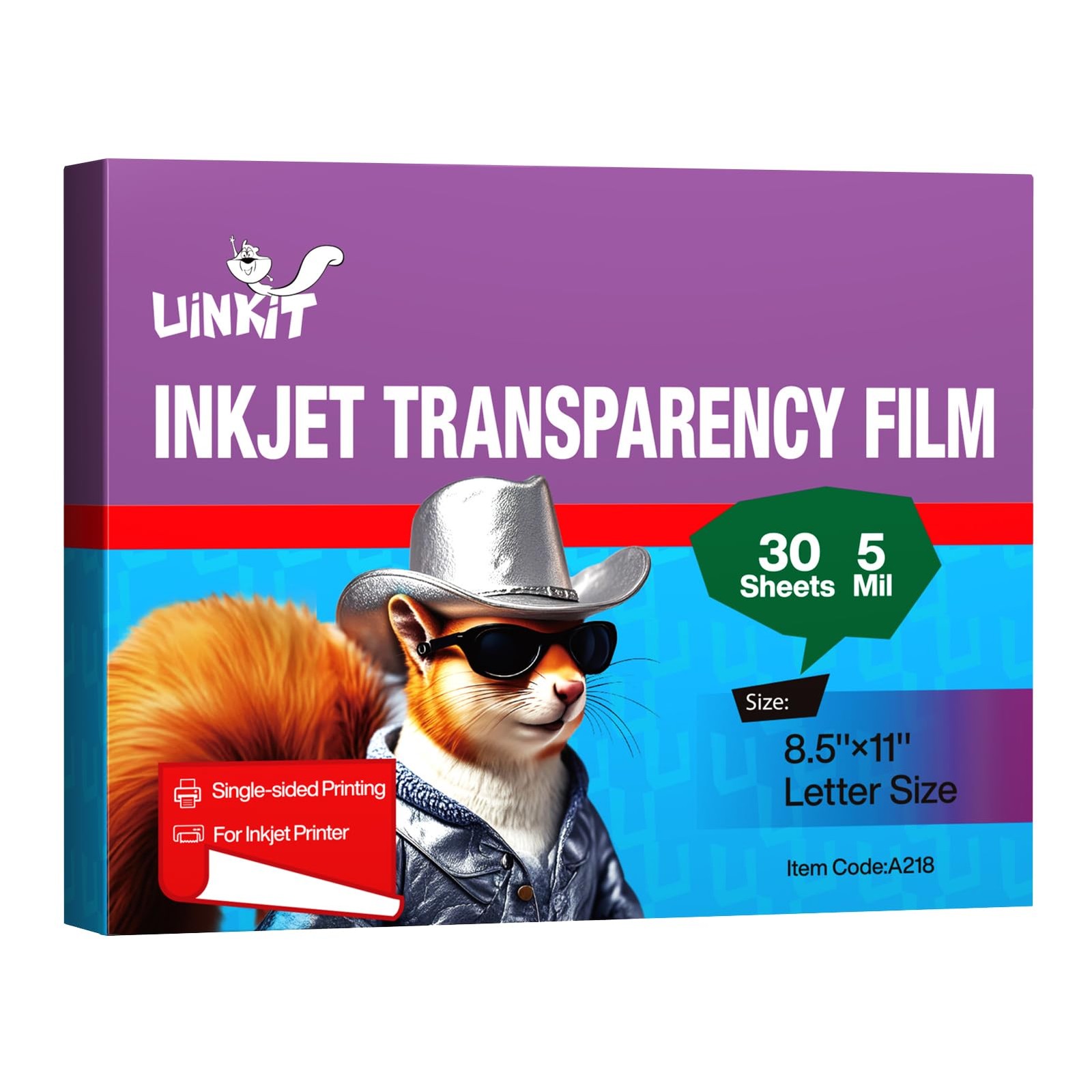 Printable Transparency Film Acetate Clear Sheets 8.5×11 30 Pack Inkjet Craft