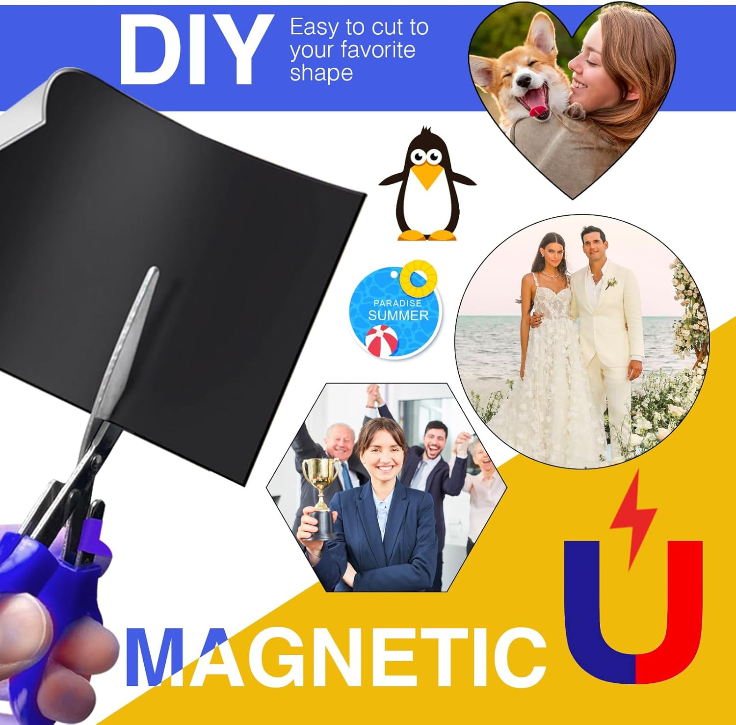 Glossy Magnetic Sheets – 70 Pack for DIY Fridge Magnets & Crafts, 8.5″ x 11