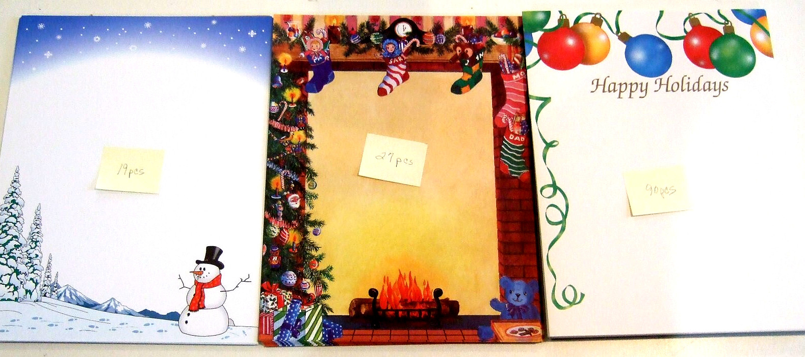 Lot of 3 Christmas Themed Computer Printer Paper – 136 pcs – NEW (A)