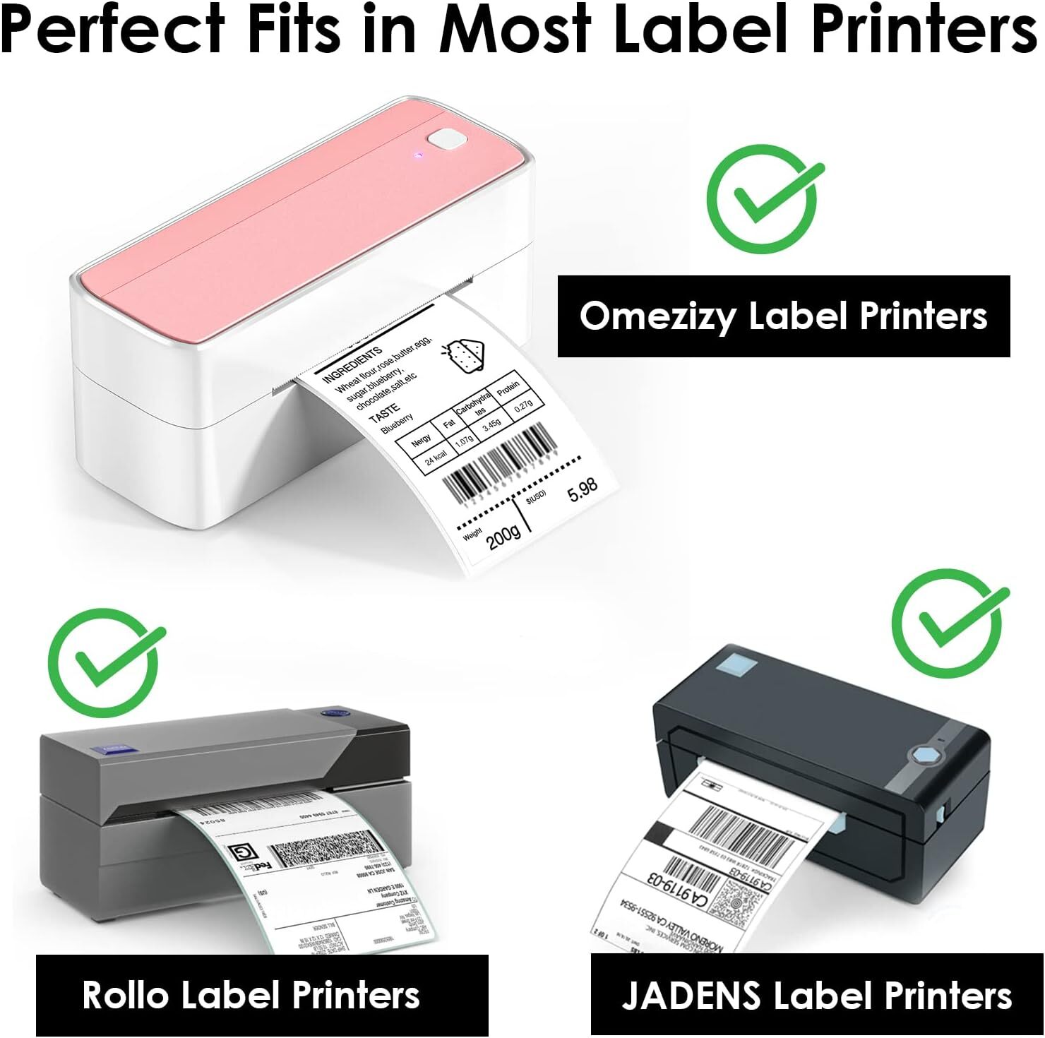 500/1000PCS 4x 6″ Direct Thermal Shipping Label paper for VRETTI MUNBYN Phomemo