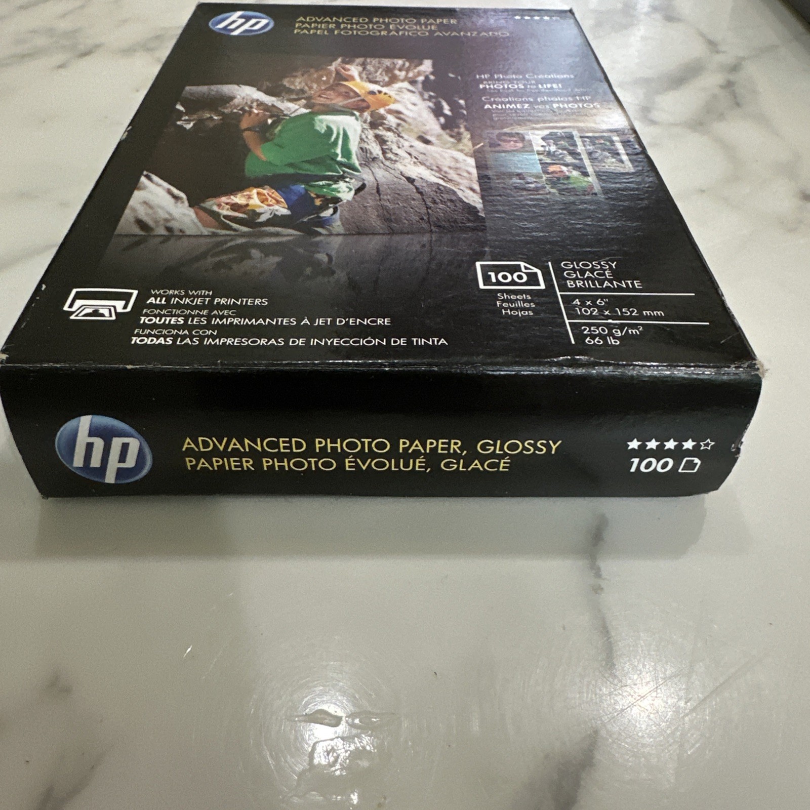 HP Advanced Photo Paper 4×6” Glossy 100 Pack NEW. Works with All Injet Printers