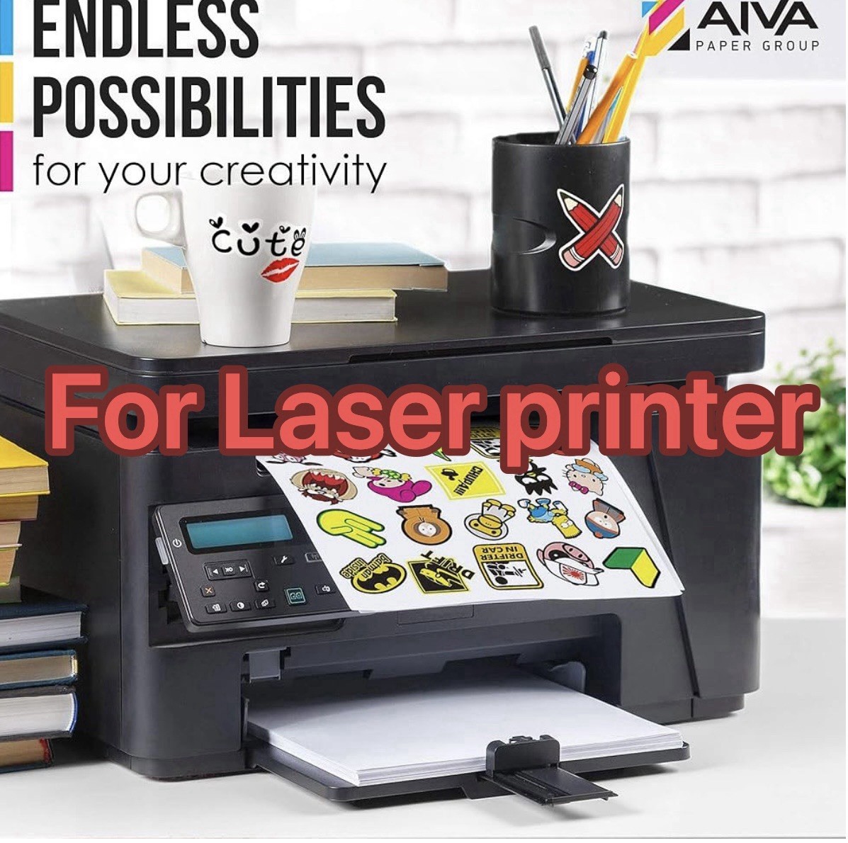 25 pcs Waterproof Printable Vinyl Sticker Paper for Laser Printer Size 8.5″x11″