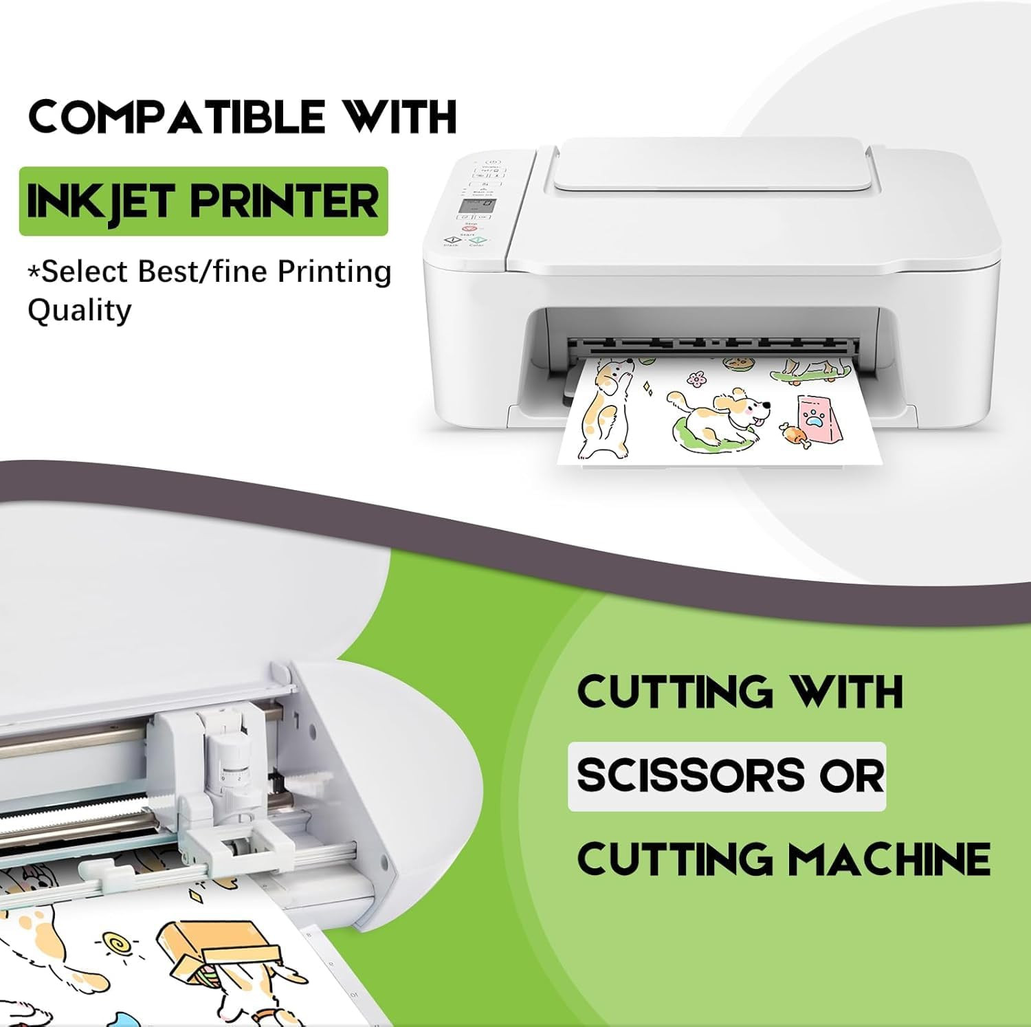 30 Sheets Premium Printable Clear Vinyl Sticker Paper for Inkjet Printers 8.5X11