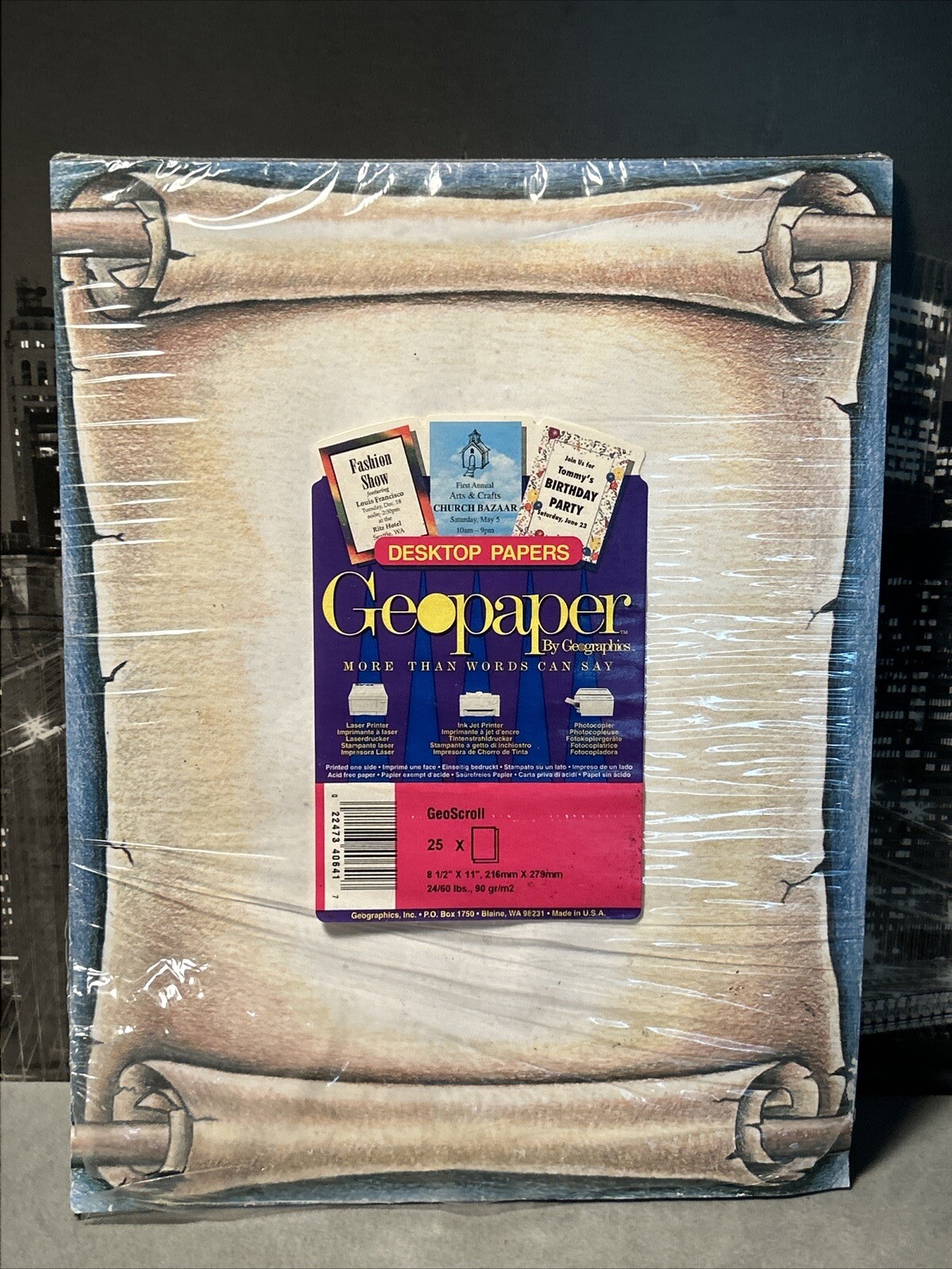 Geo graphics Geo Scroll Paper Printed Printer Vintage 1990s New USA