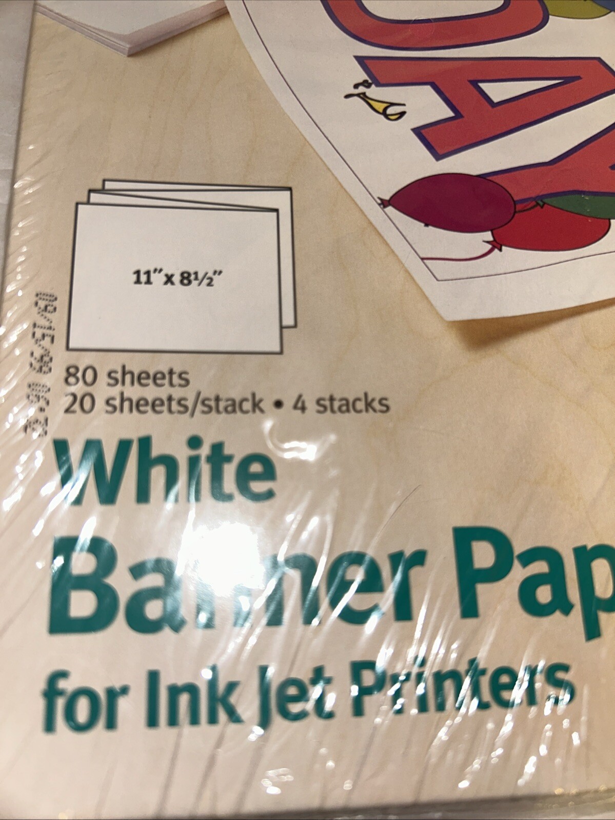 Sealed Avery 3272 White Banner Paper for Ink Jet Printers 11×8.5 80 sheets