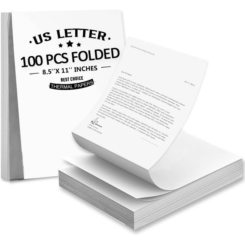 Thermal Paper 8.5×11 Continuous Fan-Fold Pre-Perforated Sheets Printing New