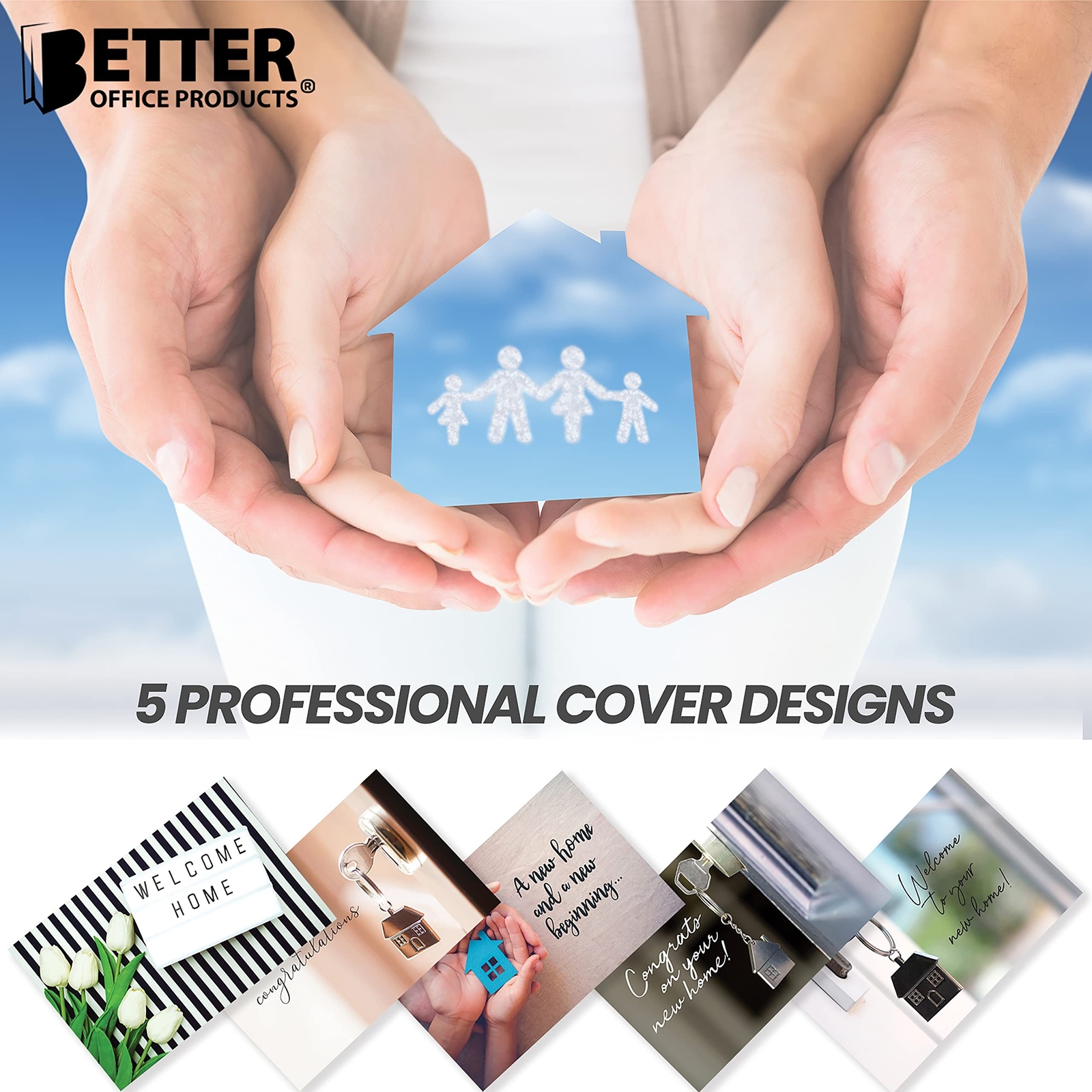 Better Office Products 25 Pack New Home Cards with Envelopes, Housewarming Ca…