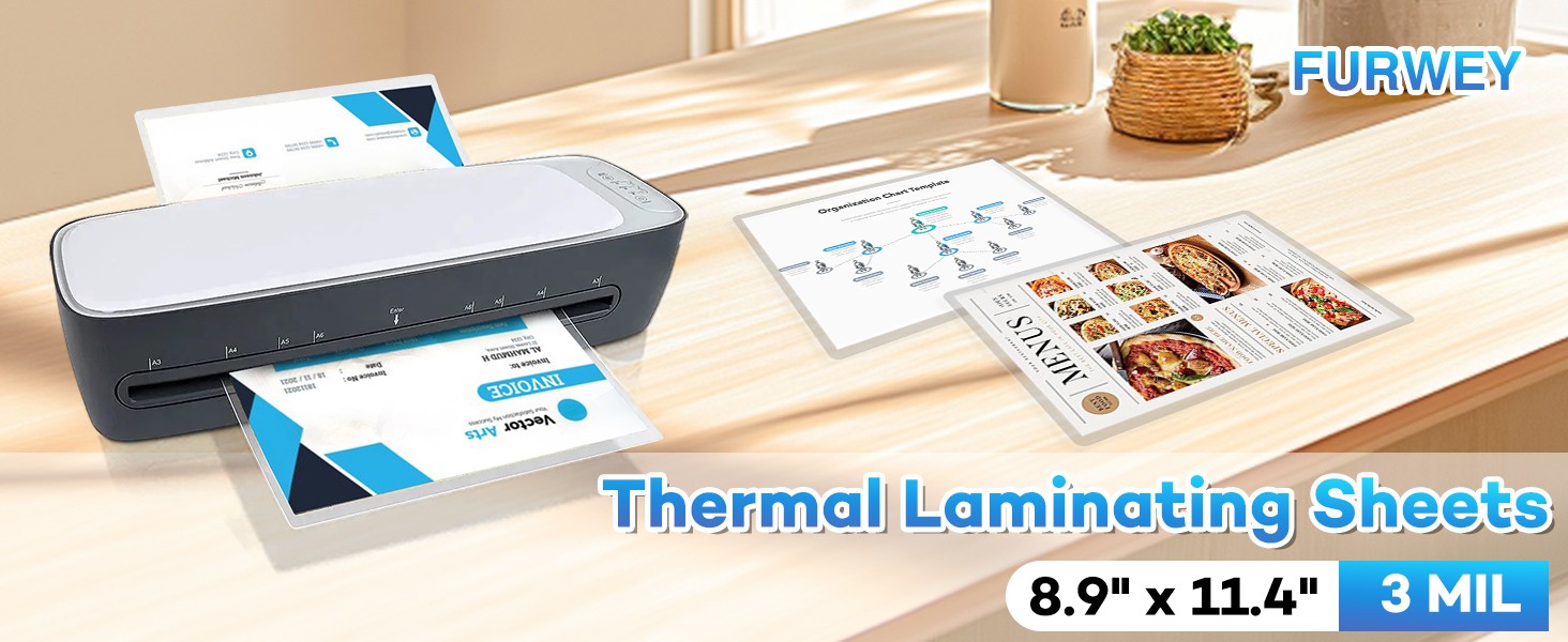 200 Pack Laminating Sheets, 3 mil, 8.9″ x 11.4″ Thermal Laminating Pouches