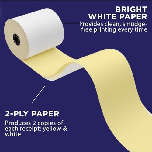 Kitchen Printer Paper for Toast TKP300 Kitchen 2-Ply (White/Yellow) 18 Rolls