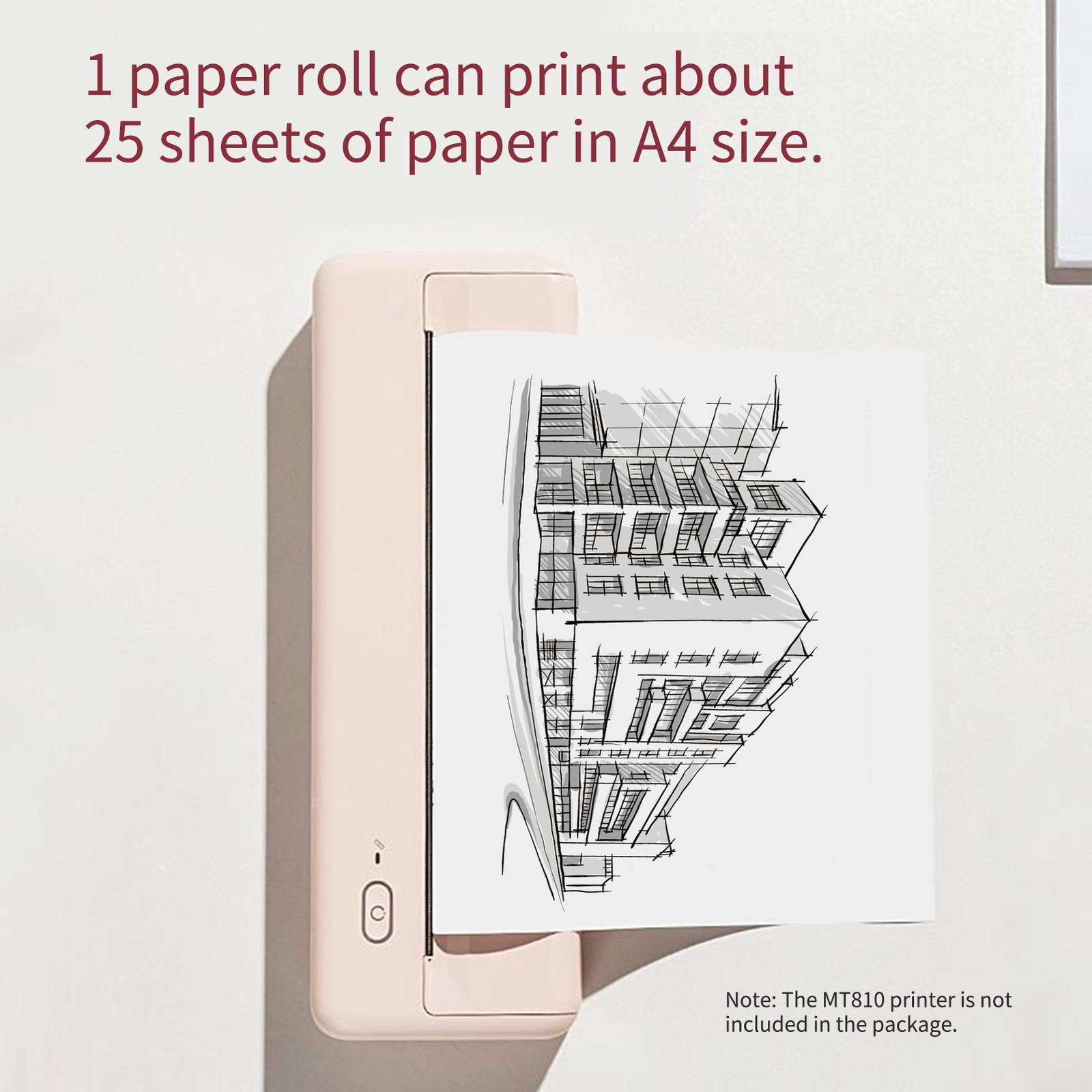 2 Rolls A4 Thermal Printer Paper Portable Printer for MT810 Thermal Printer