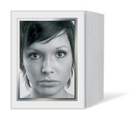 1×125 fiber mat inf. 13x18cm white / silver edge. Mat &