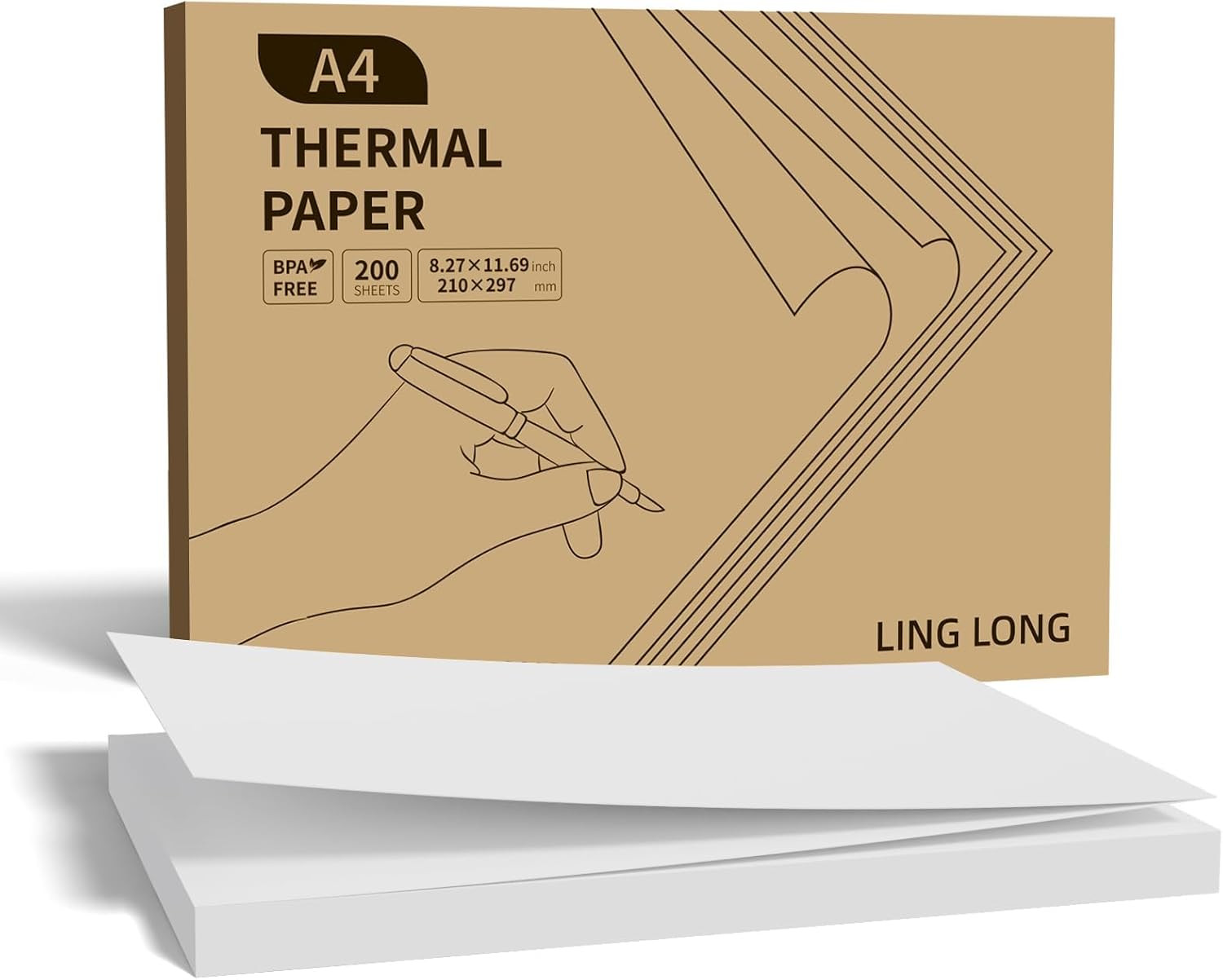 A4 Thermal Printer Paper 8.26″ x 11.69″ Continuous Fold 200 Sheets BPA Free