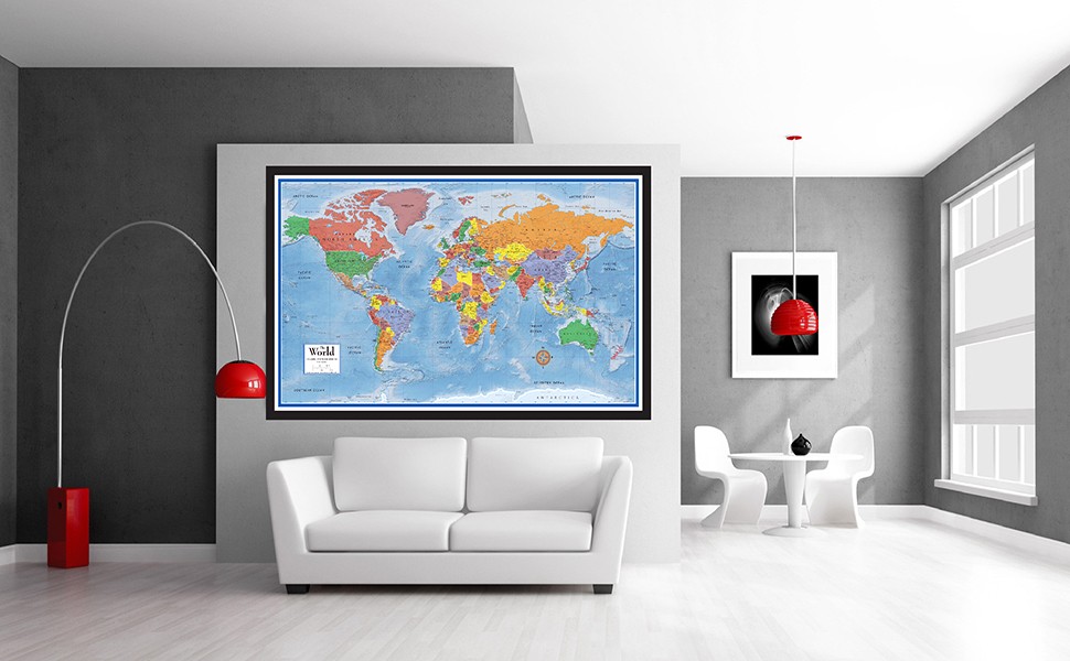 World Classic Wall Map Poster Mural (24×36 Paper Folded)