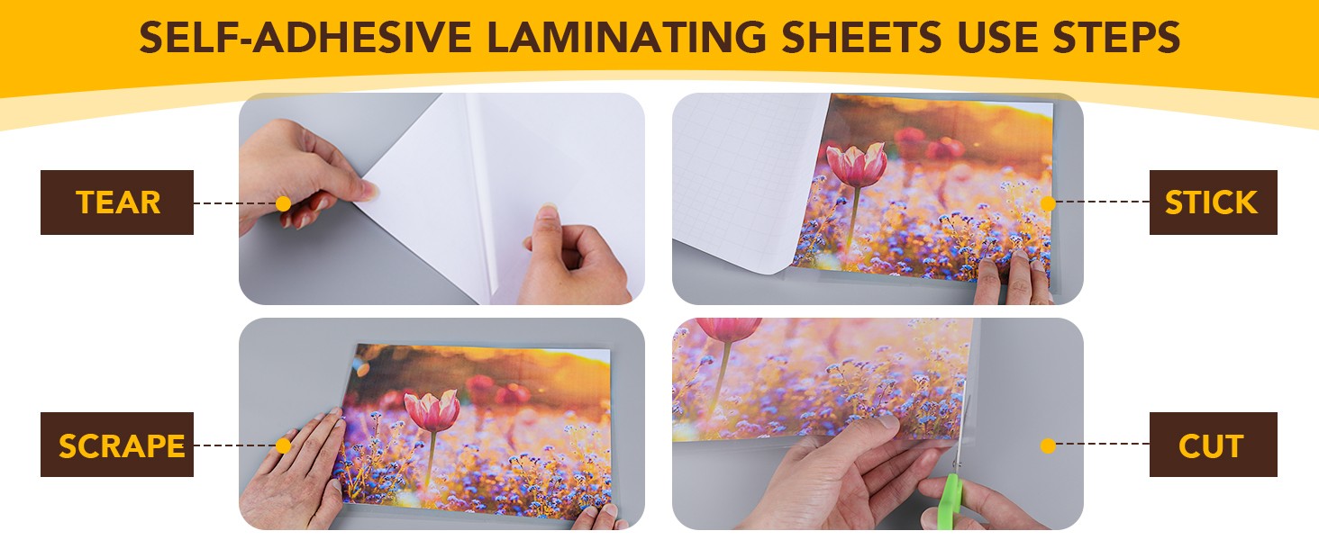 140 PCS Self-Adhesive Laminating Sheets, 9 x 12 Inches Self Adhesive Contact