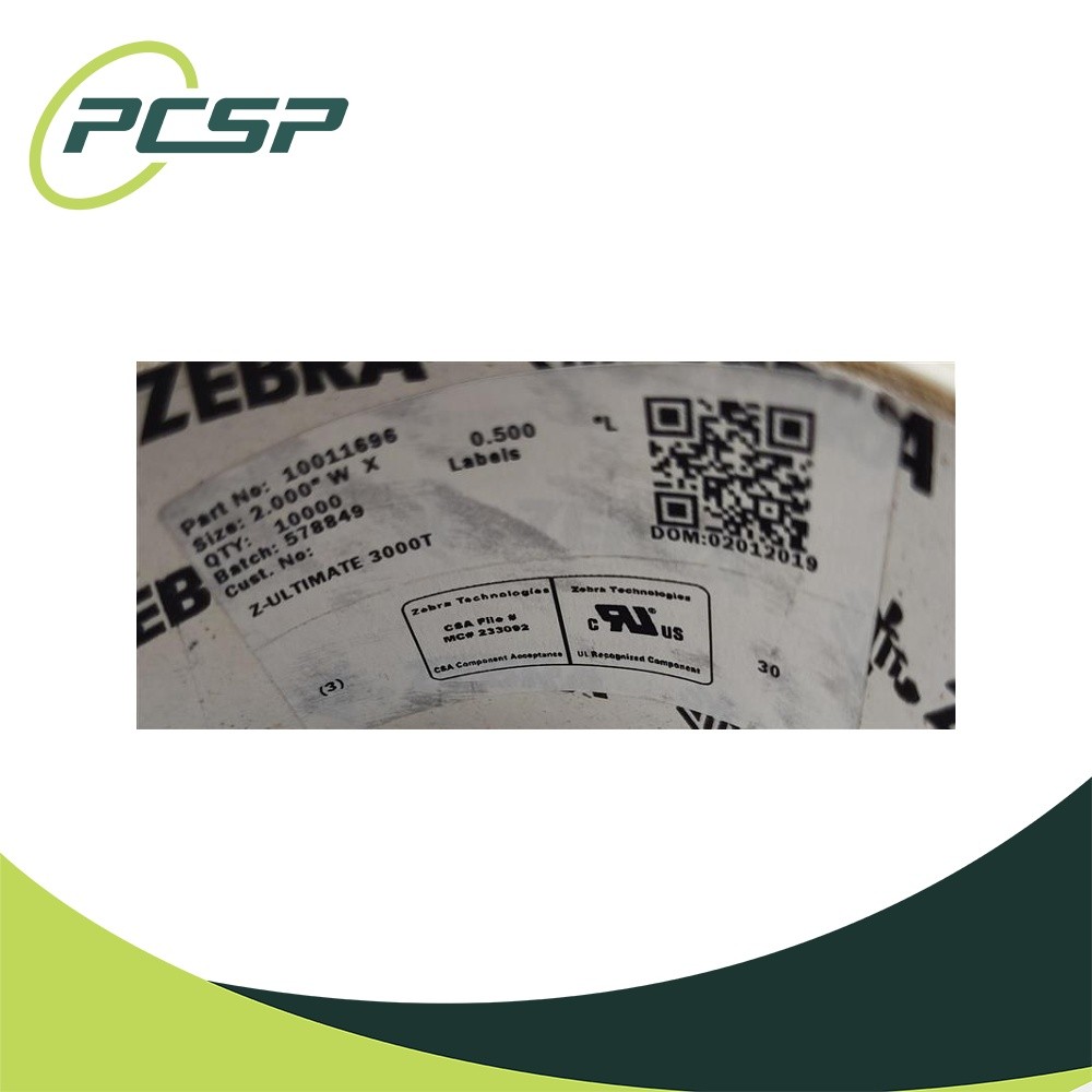 Genuine Zebra 10011696 Label Roll 2″ x 0.5″ Direct Thermal Labels – Partial Roll