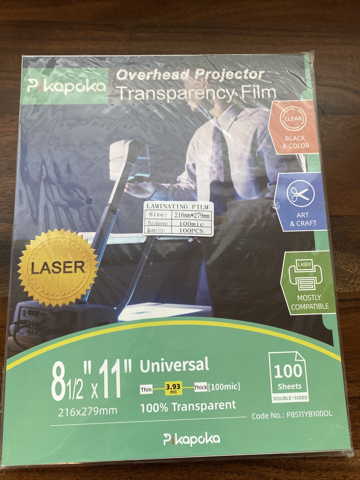 100 Sheet Transparency Film 8.5×11 Clear for Overhead Projector Or Laser Inkjet