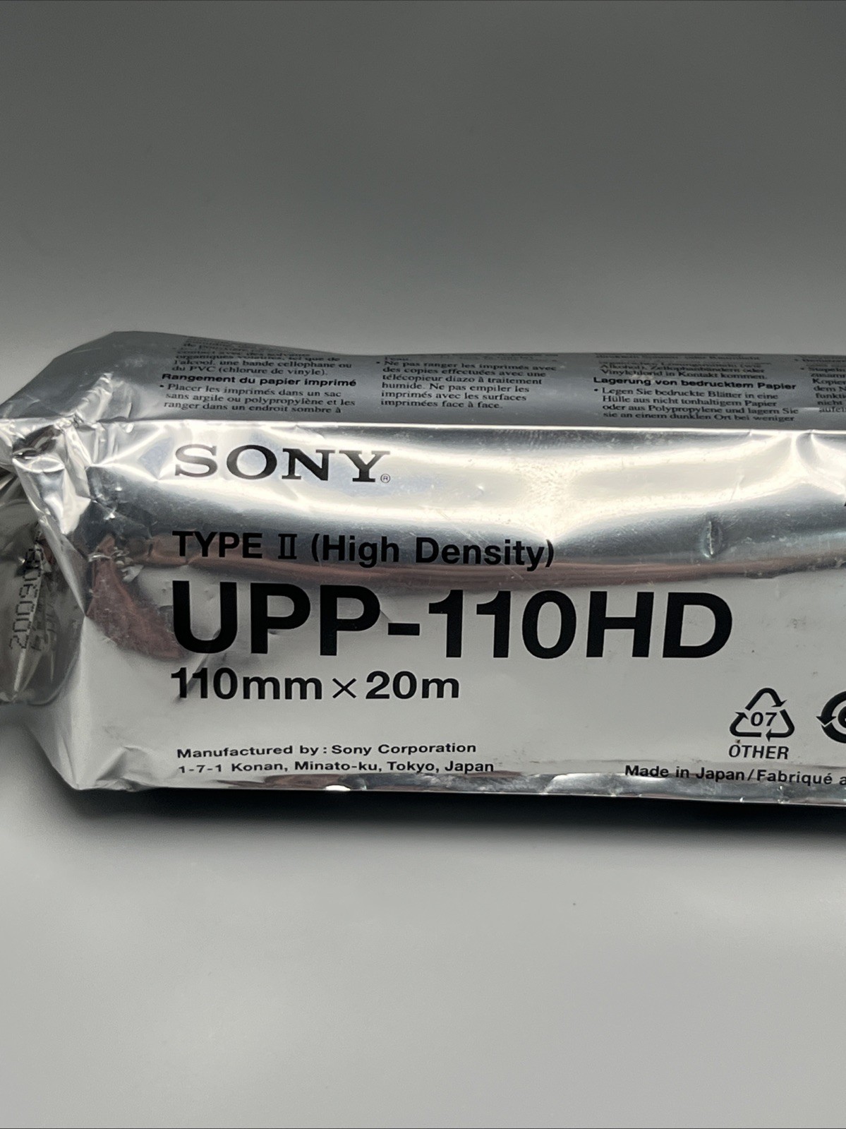Sony UPP-110HD High Density Printing Paper 1 Roll Brand New Sealed
