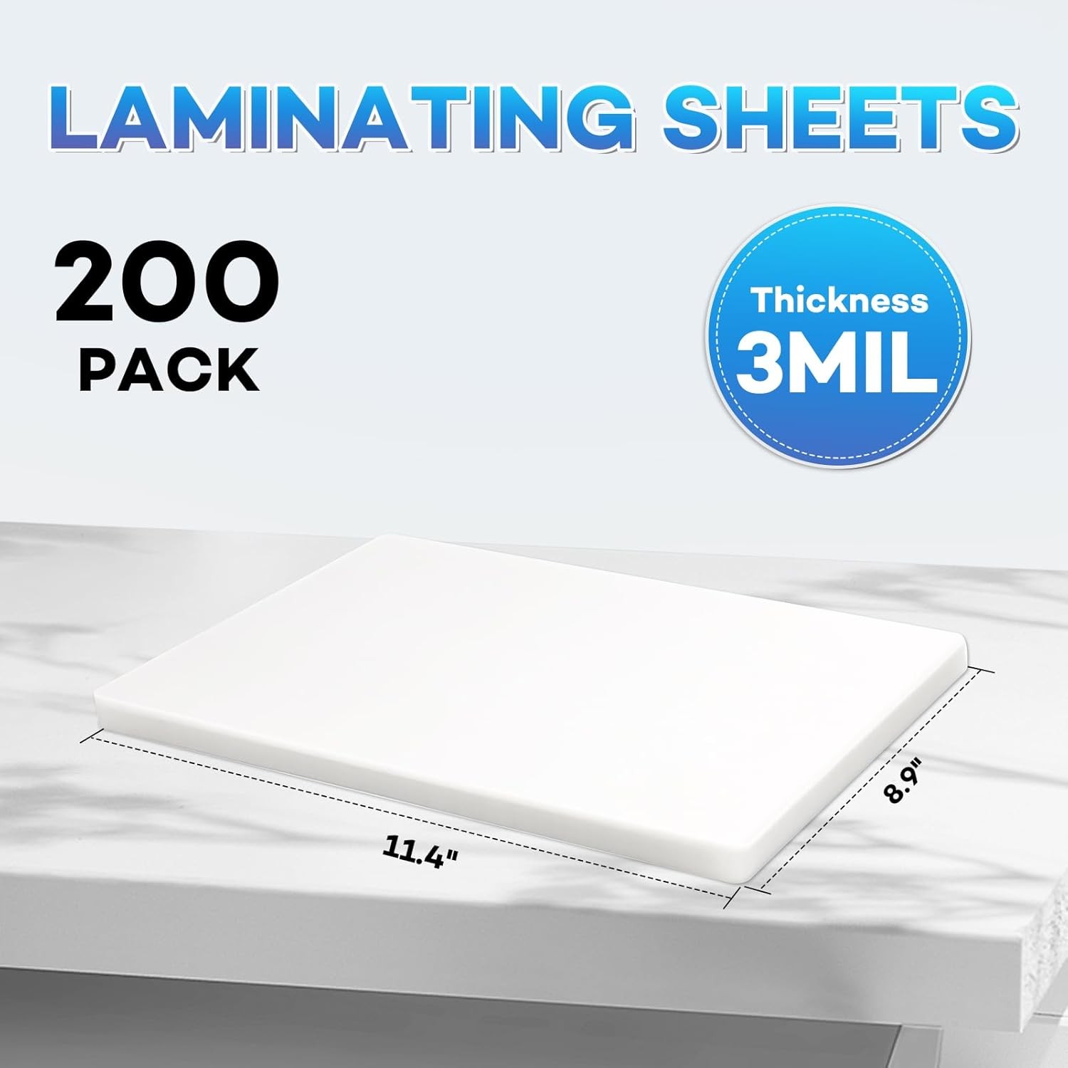200 Pack Laminating Sheets, 3 mil, 8.9″ x 11.4″ Thermal Laminating Pouches