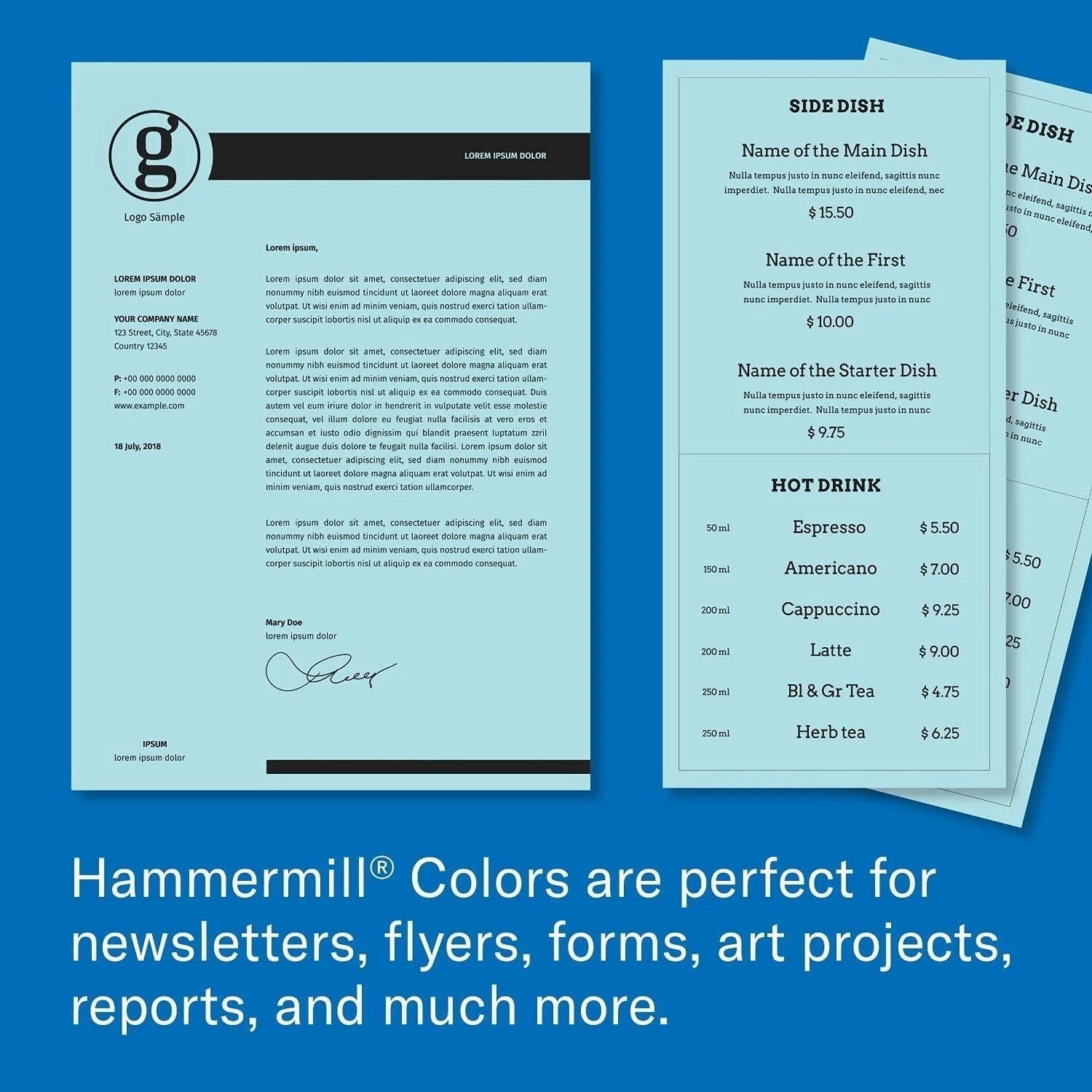 Dependable 20 lb Blue Copy Paper – 500 Sheets, Smooth, Uncoated Finish, USA Made