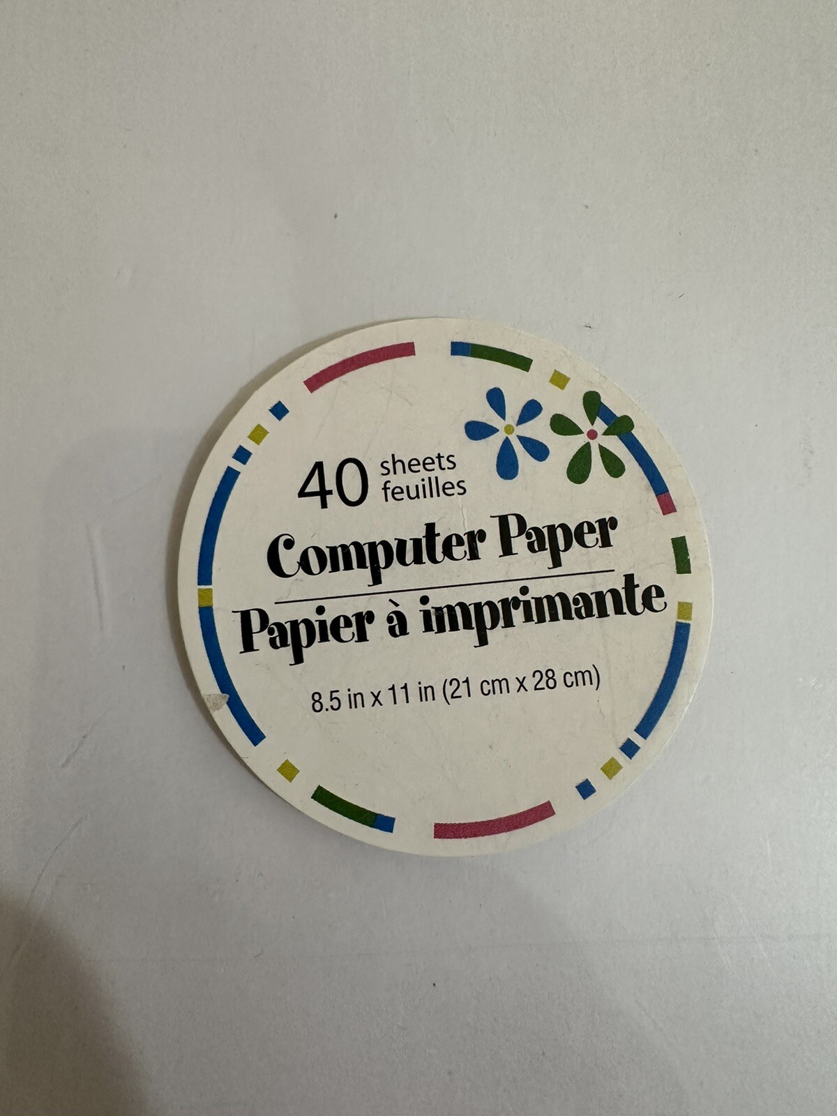 Vintage Lot of 2 8.5 x 11 designed computer printer paper
