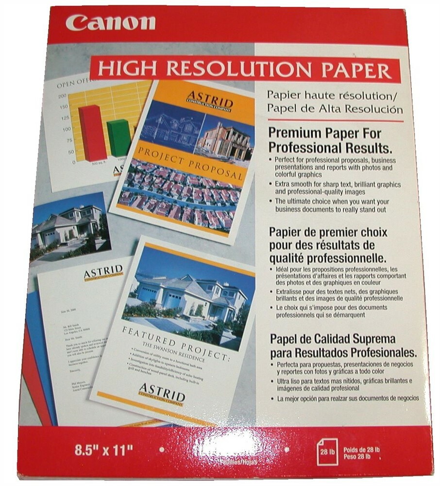 Box of 100 Sheets Canon 8.5″ x 11″ High Resolution Paper F51-2111-400