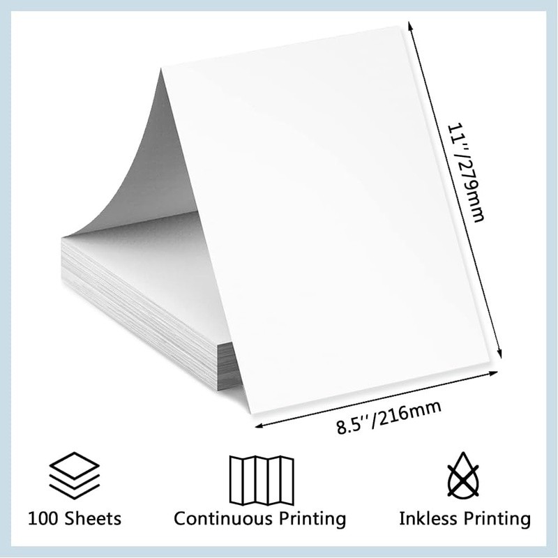 Thermal Paper 8.5×11 Continuous Fan-Fold Pre-Perforated Sheets Printing New