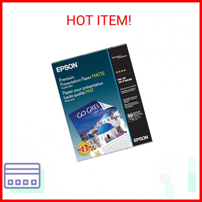 Epson Premium Presentation Paper MATTE (8.5×11 Inches, Double-sided, 50 Sheets)