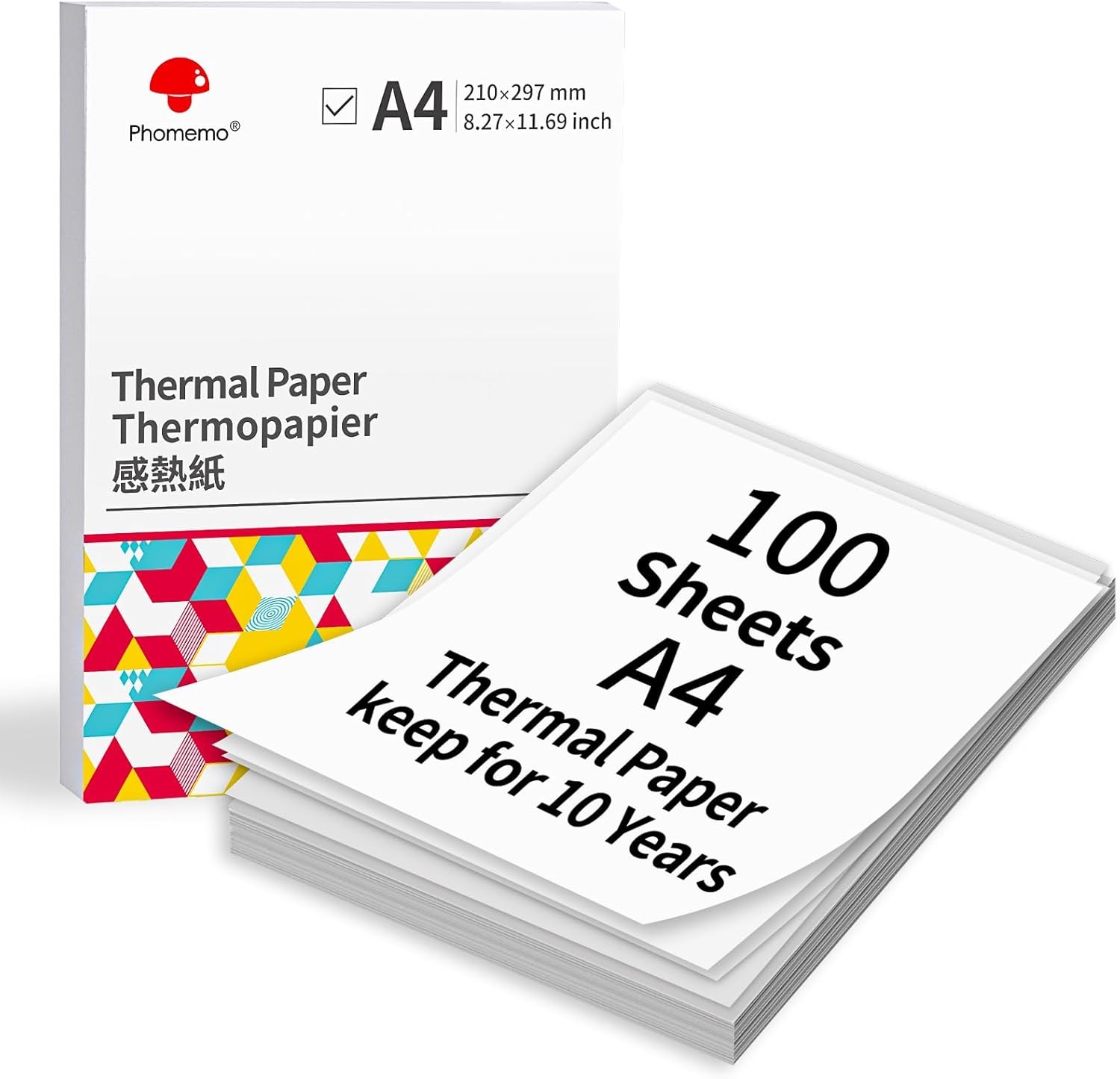 Phomemo A4 Thermal Paper, Printer Paper 8.26 x 11.69 Size, white