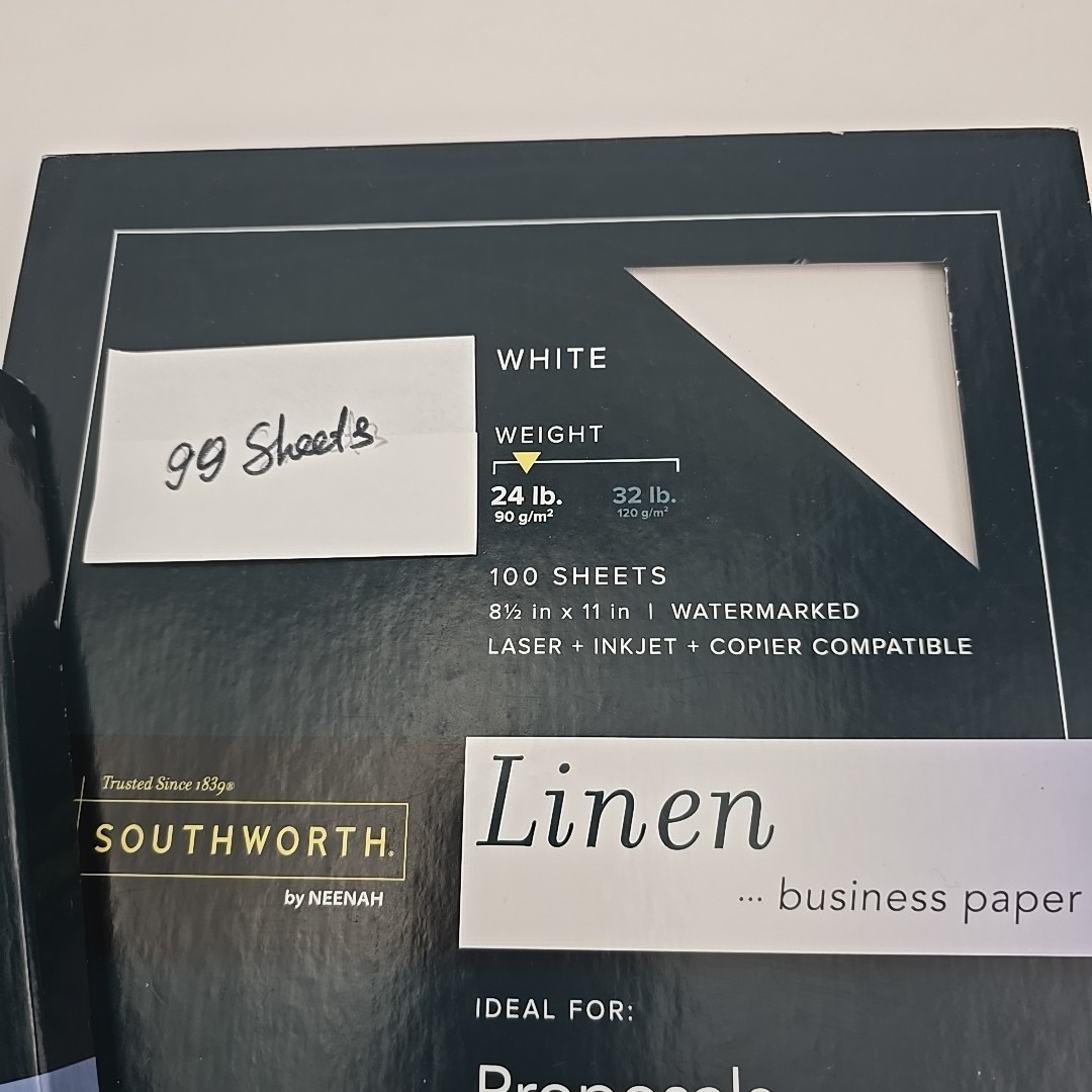 Lot of … Southworth Company 24Lb. White and Yvory Linen Business Paper