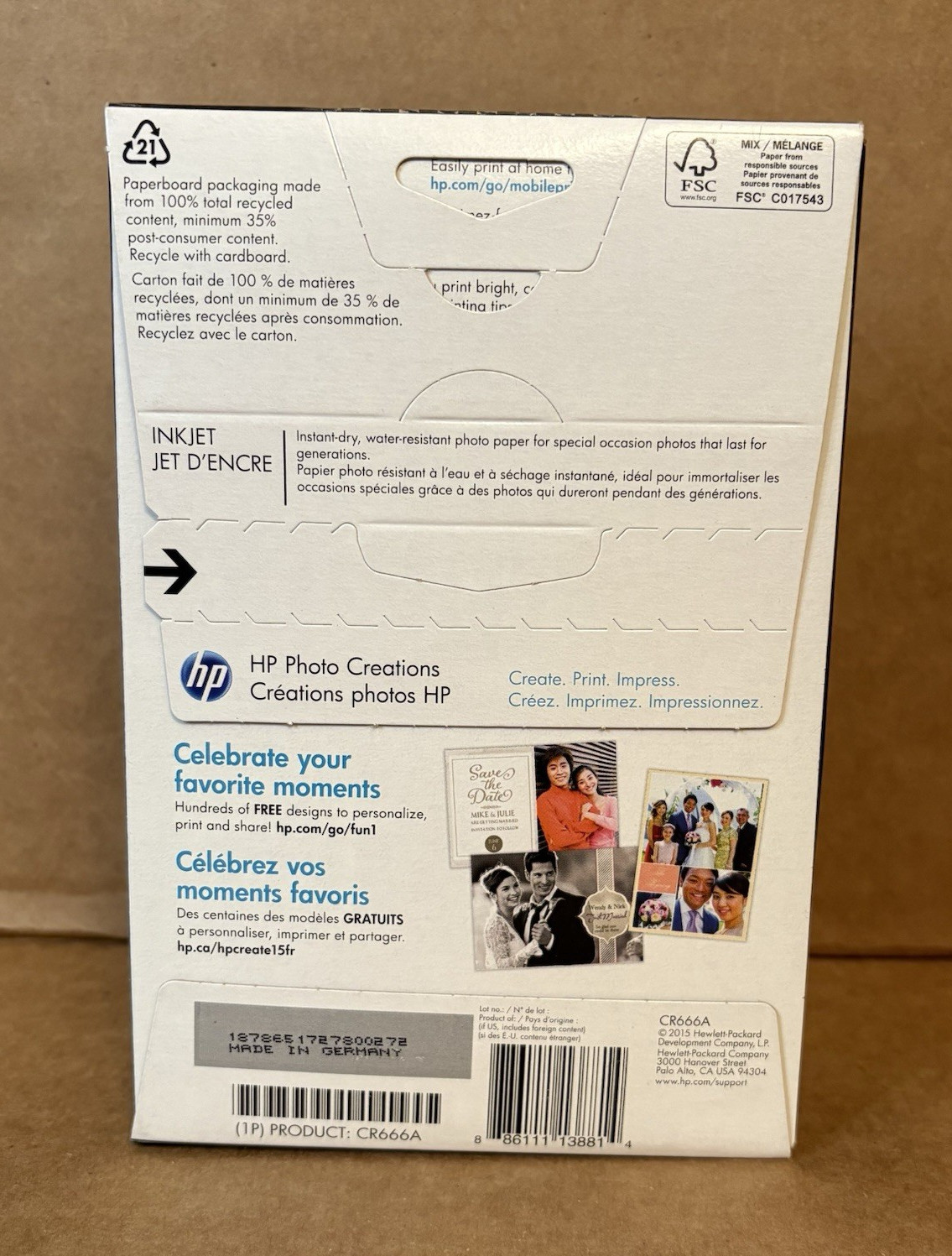 HP Premium Plus Soft Gloss Photo Paper Glossy photo paper 80lb 4×6 100pc Sealed