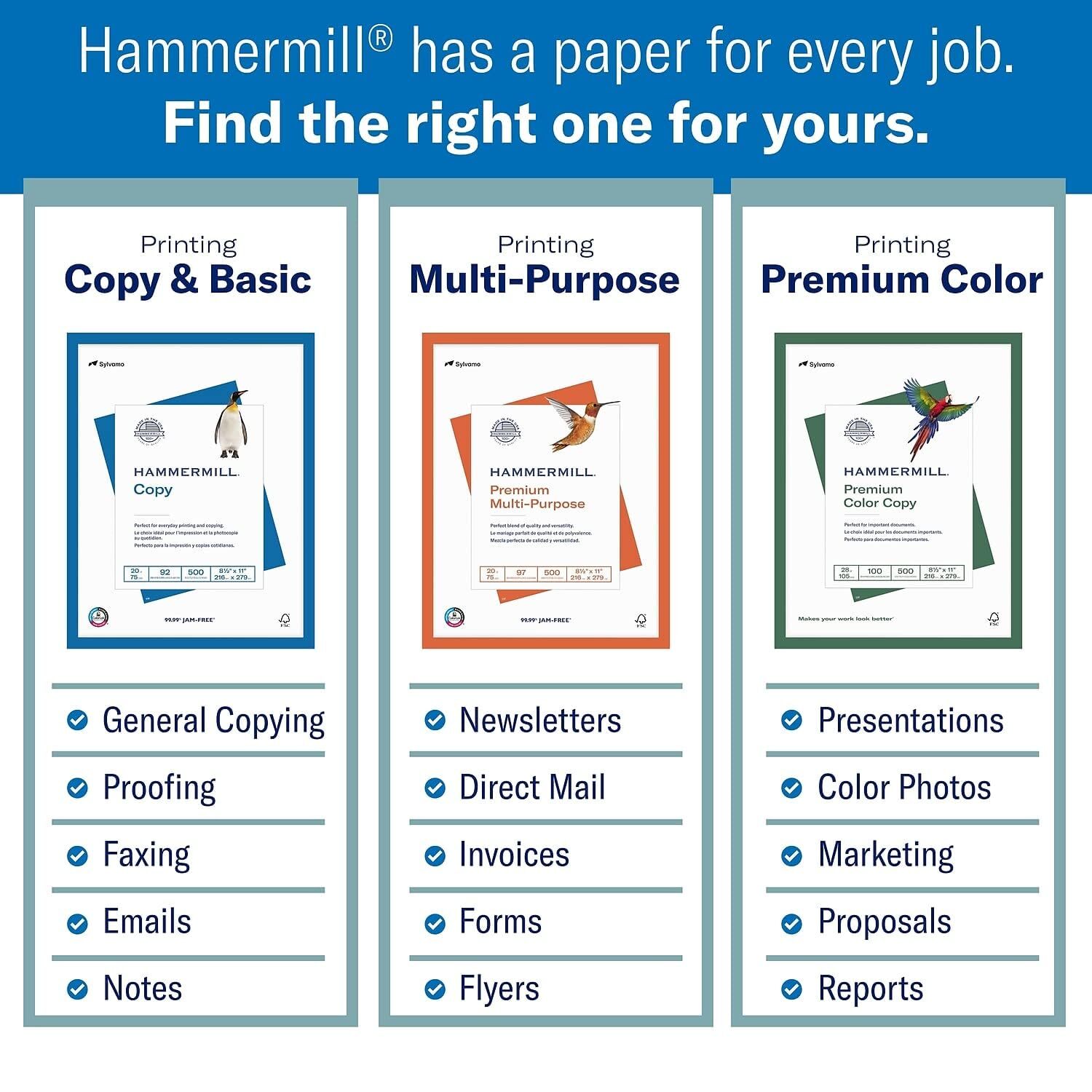 Hammermill 32lb Premium Laser Printer Paper 500 Sheets 8.5×11 Color Printing