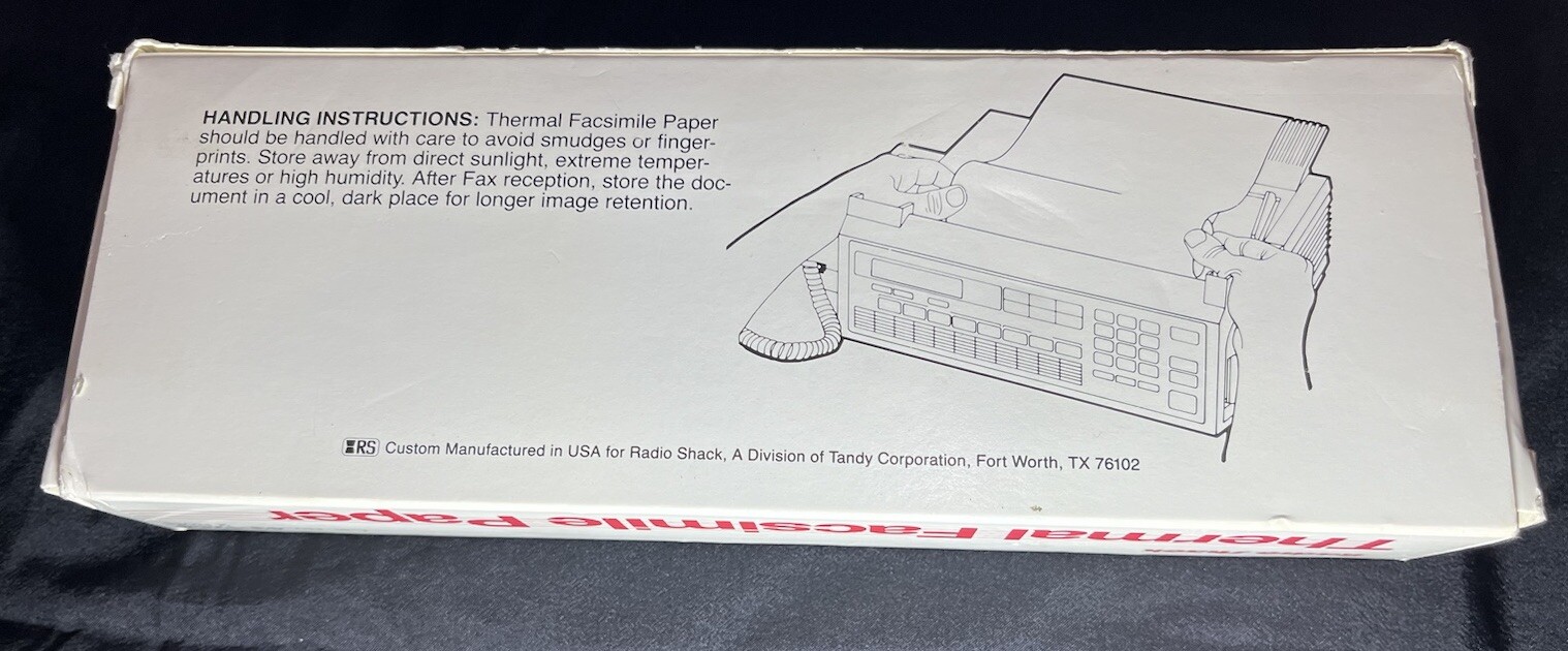 Thermal facsimile Paper Radio shack