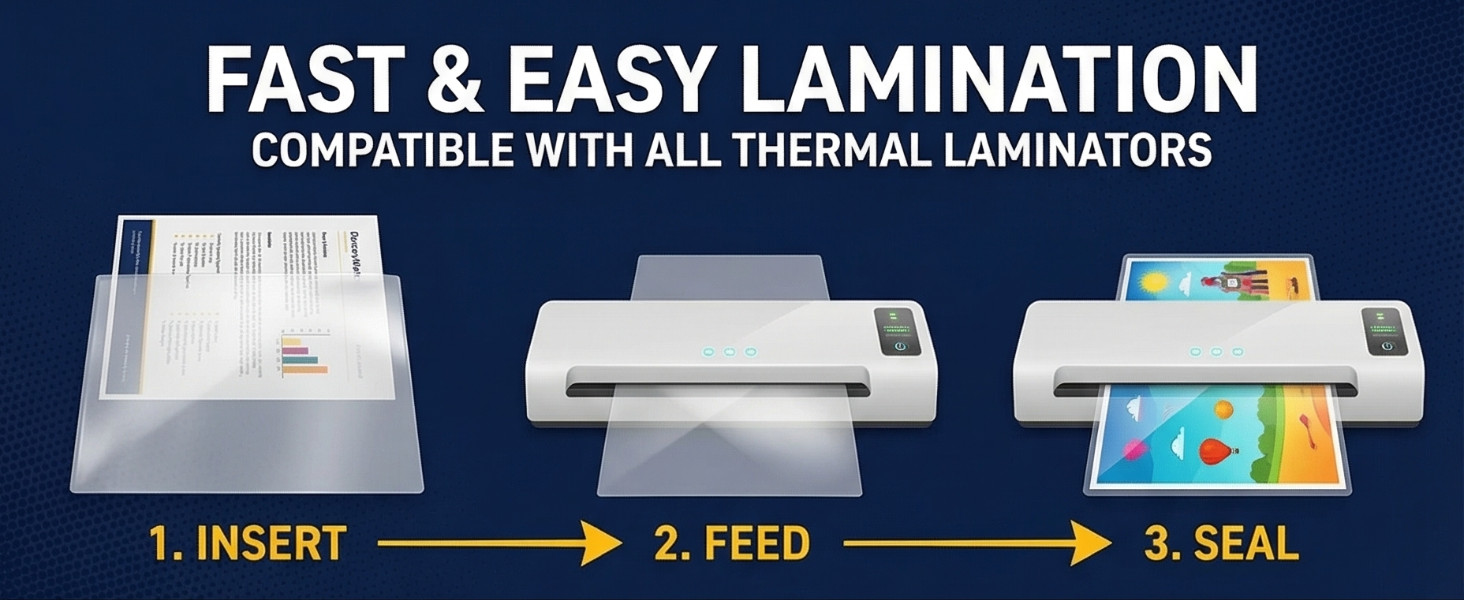 100 Pack of Thermal Laminating Pouches, 8.9″ x 11.4″, Letter Size Sheets, 3 Mil