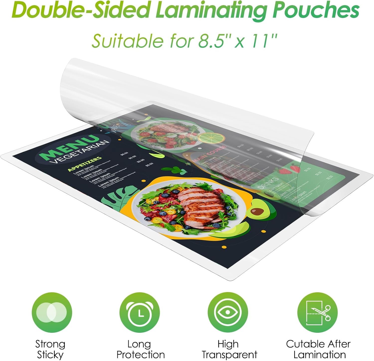 10 Pack Self Sealing Laminating Sheets 8.5 x 11, 10 Mil Thick Self Adhesive
