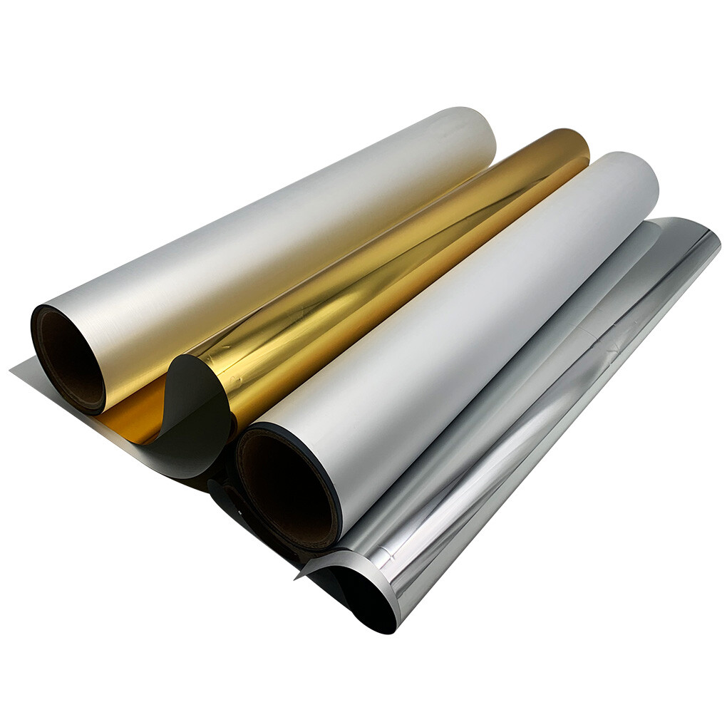 QOMOLANGMA 13in x 16.4ft DTF Gold / Silver Foil Film Roll,Cold Peel DTF FILM