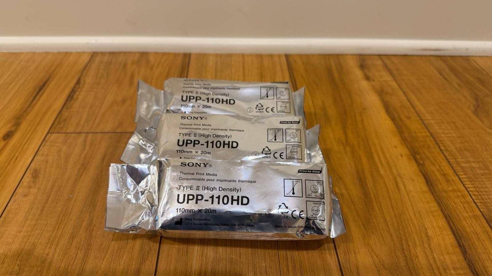 NEW Genuine/OEM SONY UPP-110HD Thermal Print Media -LOT of 3 ROLLS-