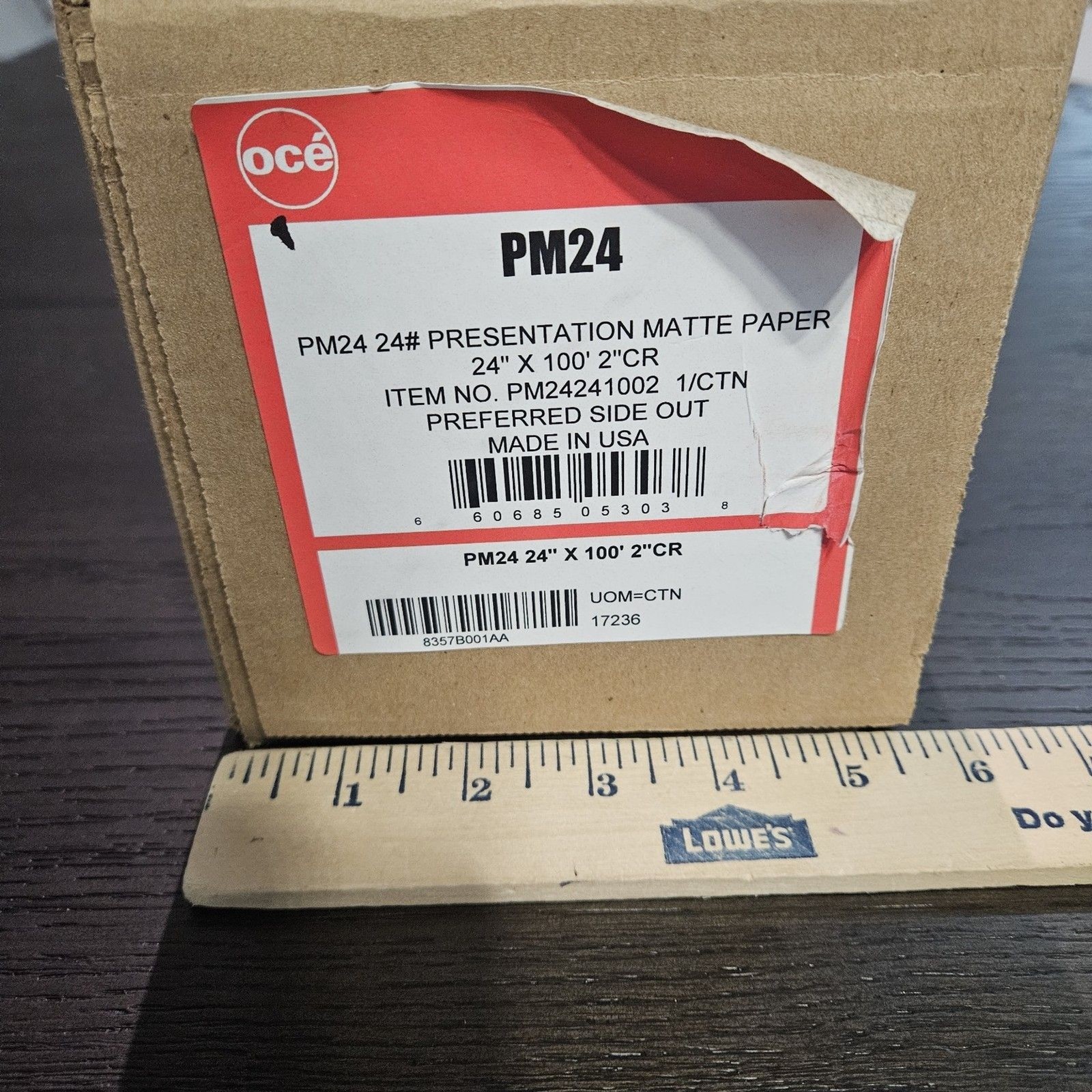 OCE PM24 Matte Presentation Paper 24″ X 100′ 2″ Core 24 Lbs Roll