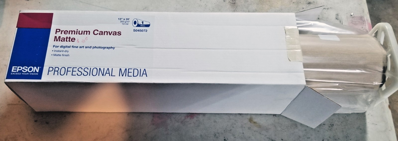 Epson Professional Premium Matte Canvas 13 x 20 ft Roll S045072 New