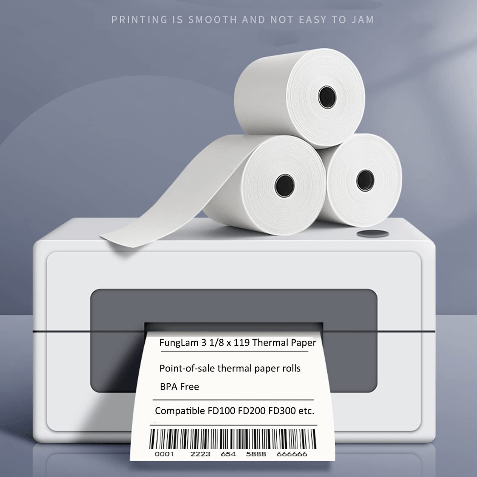 FungLam Thermal Receipt Paper Rolls 3-1/8″ x 119′ 50 Rolls, Red