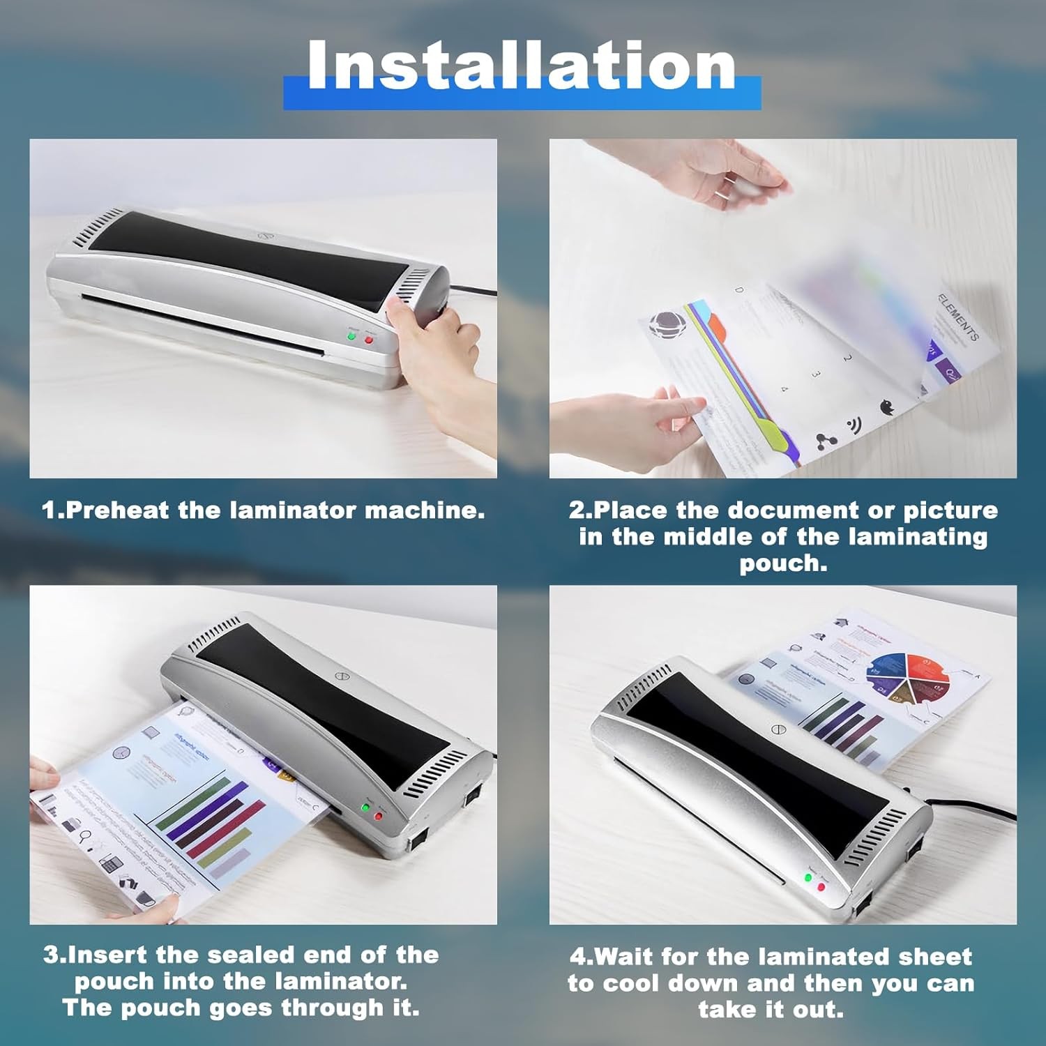 100 Pack Laminating Sheets, 5Mil 9″ x 11.5″ Laminating Pouches，5Mil Clear