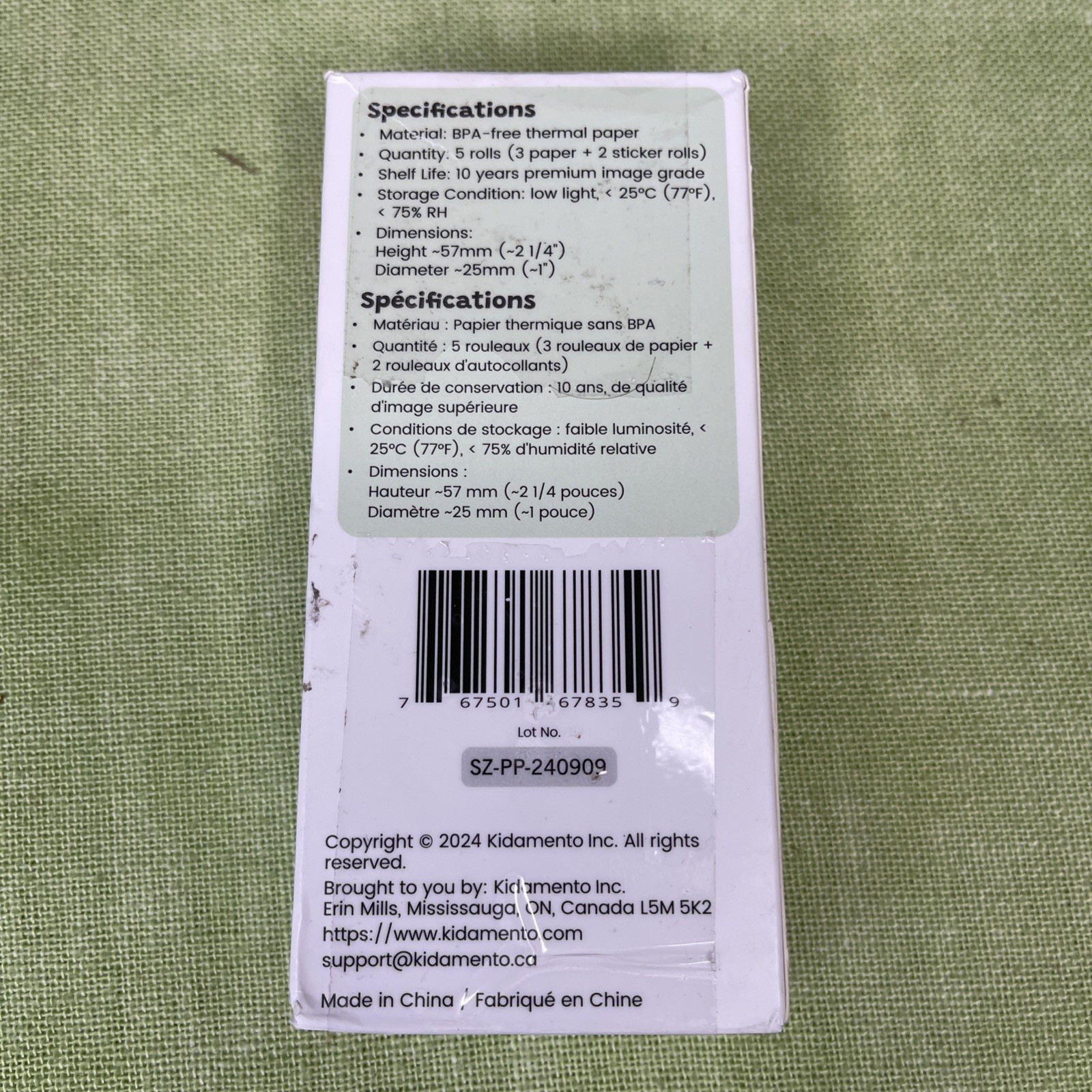 Kidamento Kids Camera Paper Refill + Sticker Rolls (5 Rolls) Up To 300 Prints