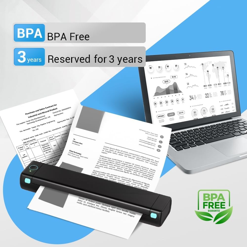 Thermal Printer Paper 8.5 X 11 Inch,Thermal Paper 8.5 X 11 Compatible with Porta