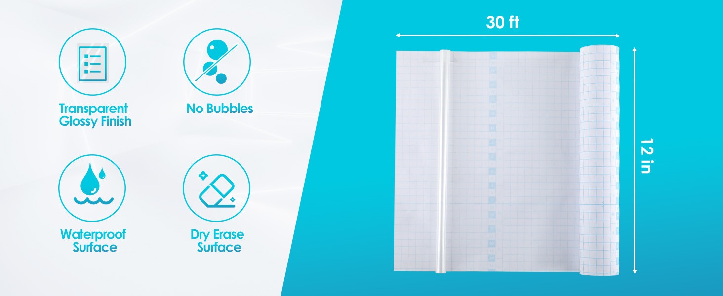 Self Adhesive Laminating Roll 12″ x 30FT, Self Laminating Sheets for Stickers,