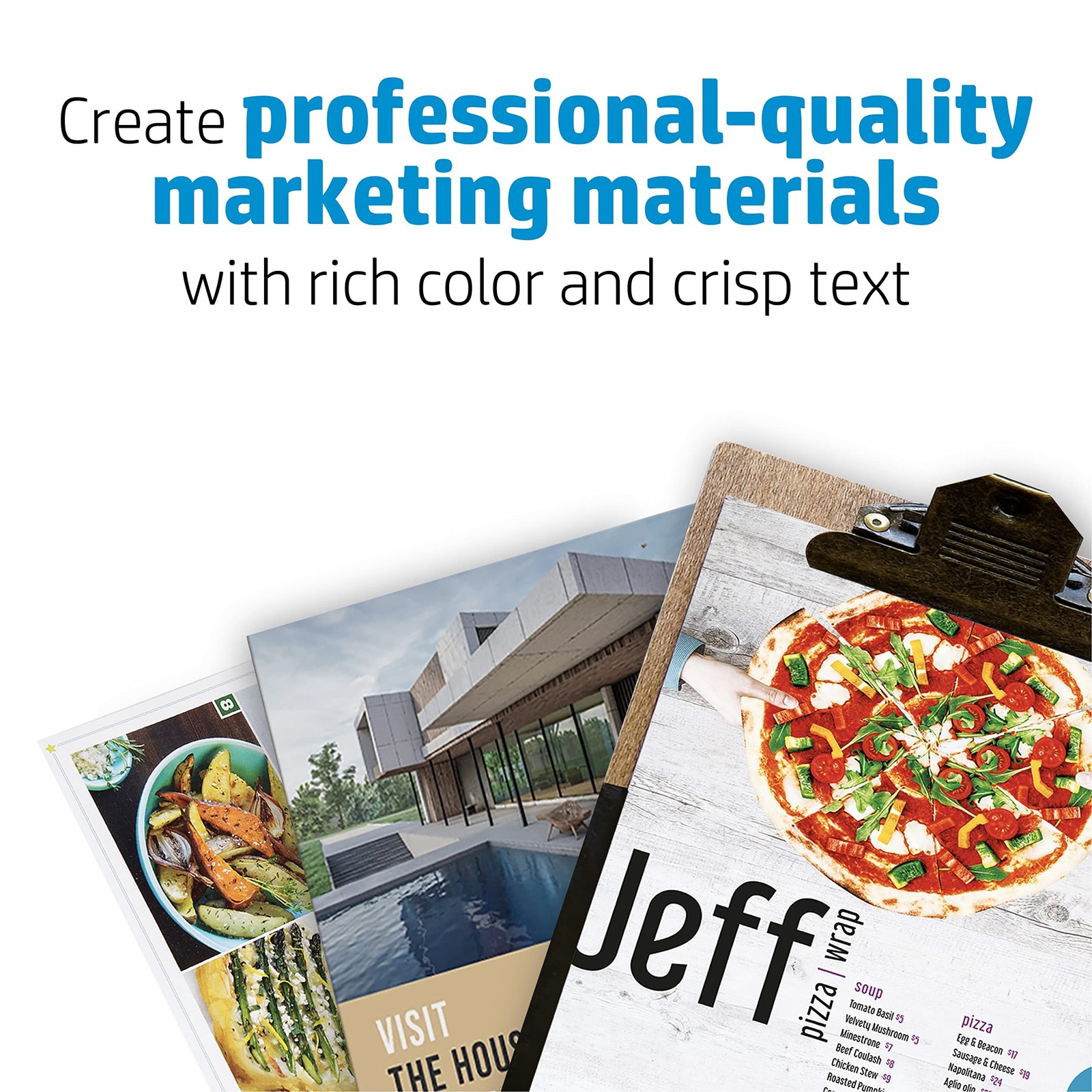 HP Color Laser Glossy Brochure Paper 97 Bright 40lb 8.5×11 White 150/Pack Q6611A