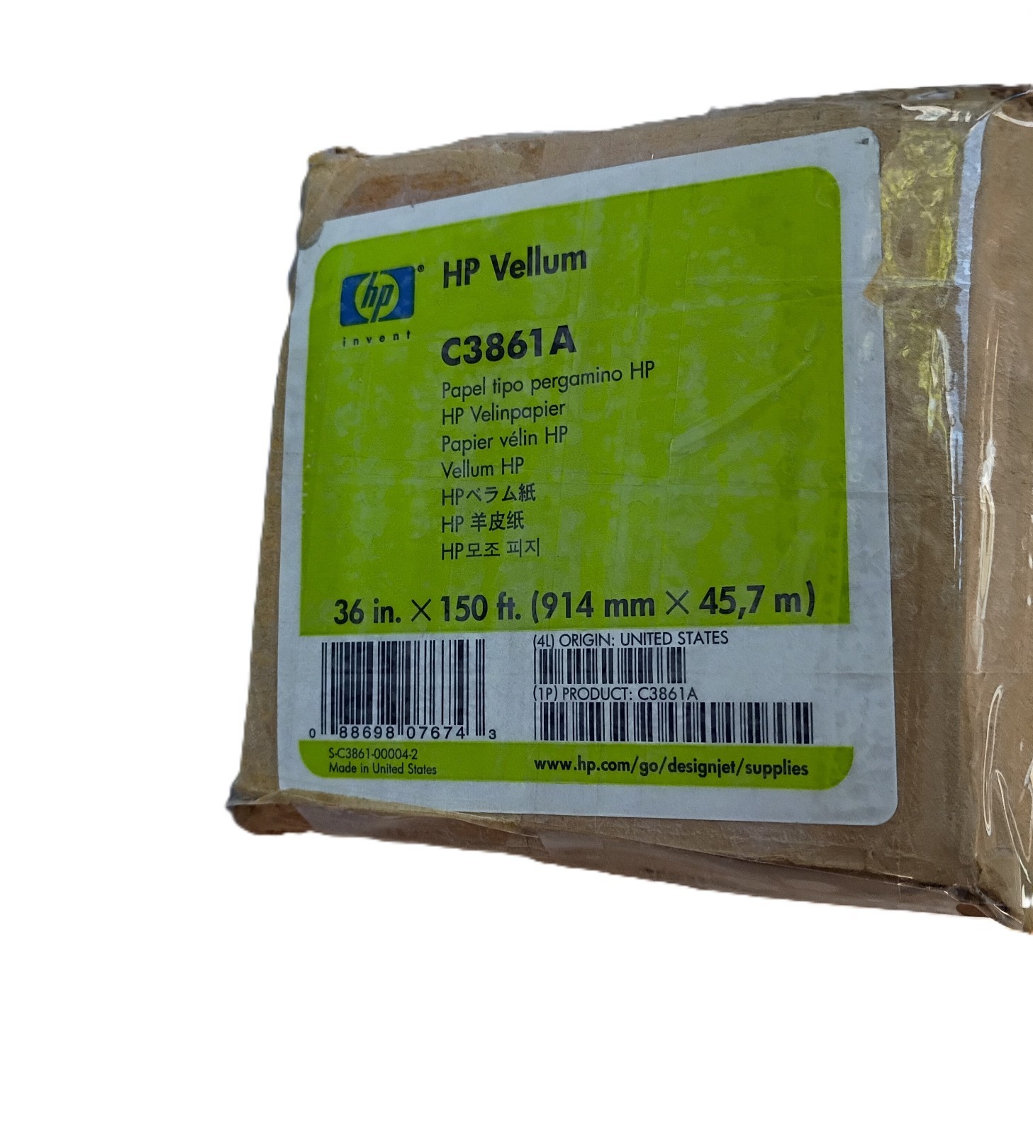 HP C3861A Vellum Paper Roll 36″ x 150′ Matte Large Format DesignJet