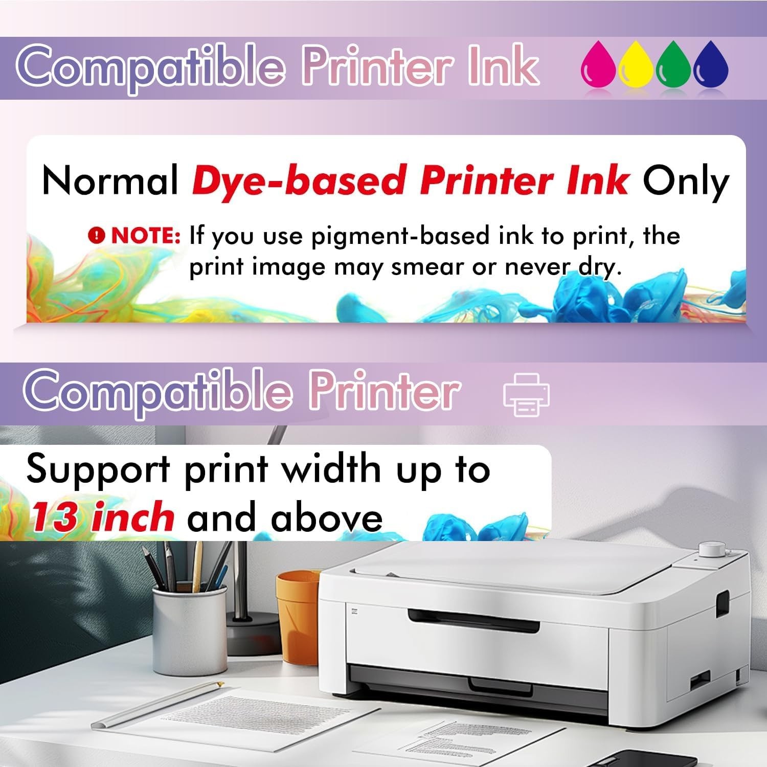 Koala Printable Vinyl Sticker Paper Roll for Inkjet Printers, 13 inch x 32.8 …