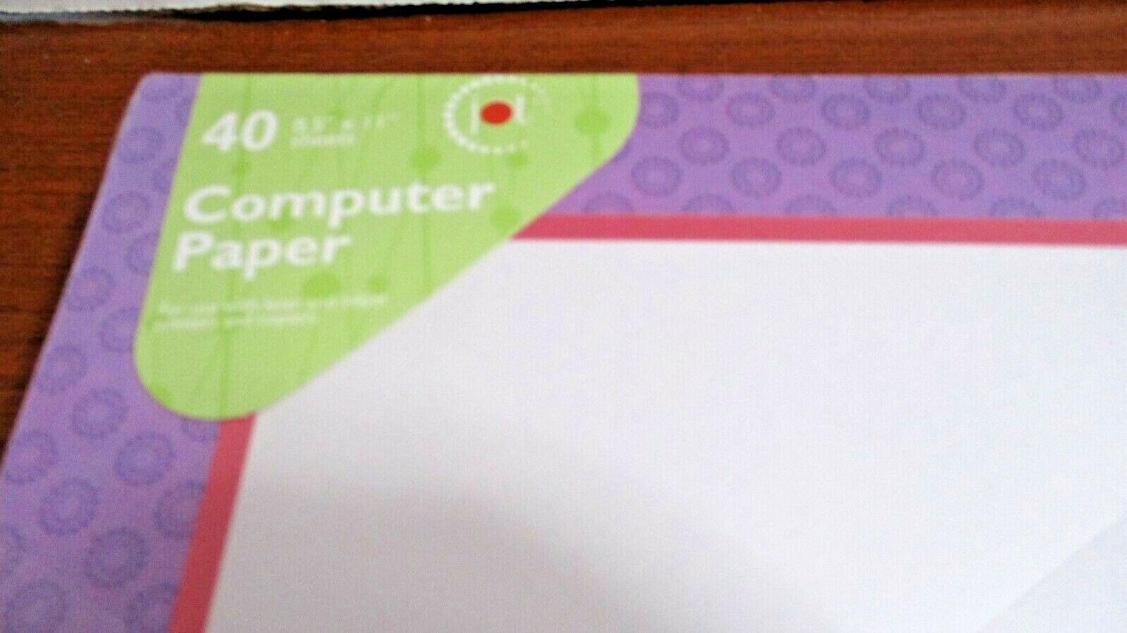 40 Sheets PURPLE CIRCLE DESIGN COMPUTER Scrapboook PAPER~8.5″ x 11″~NIP