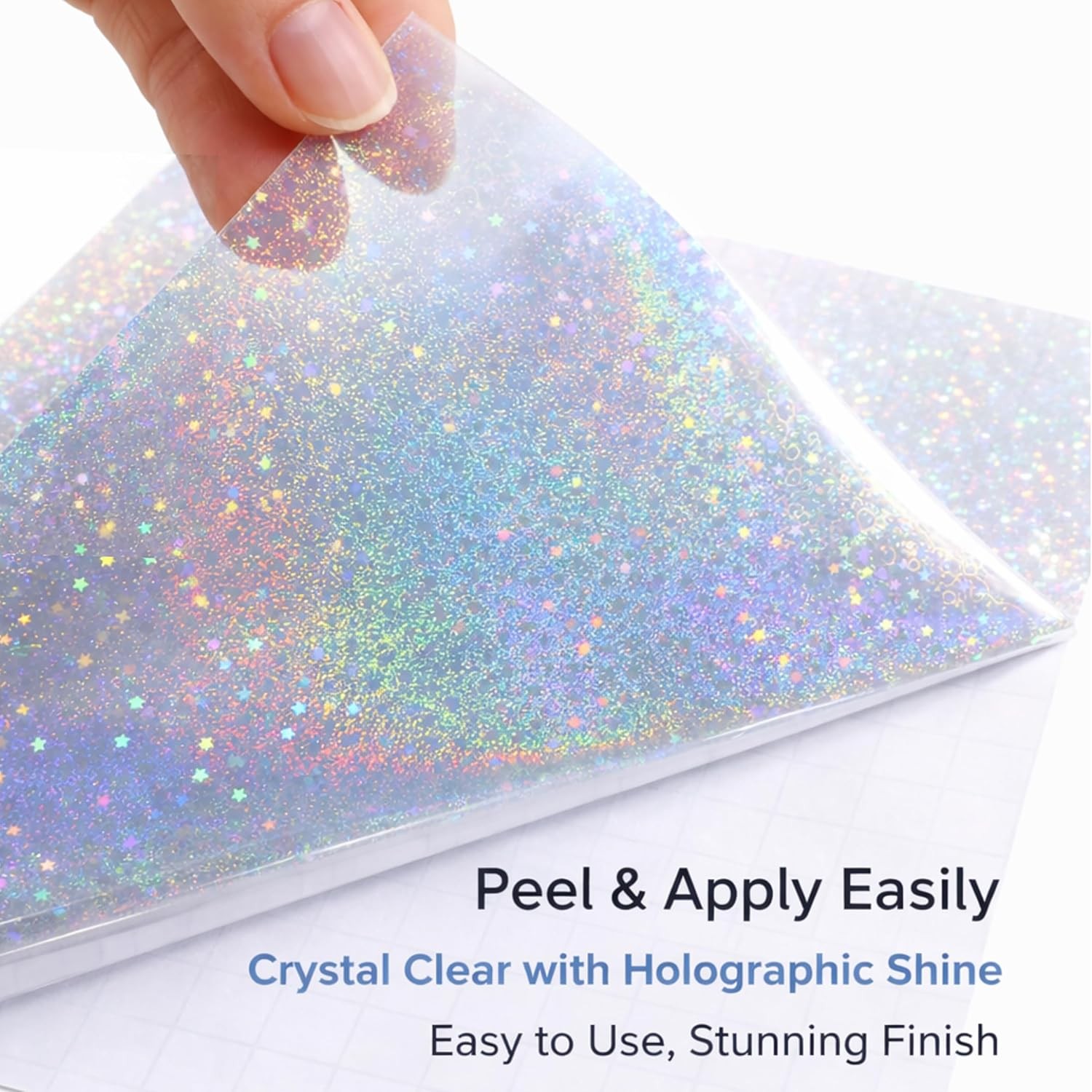 25 Sheets Sand Stars Holographic Sticker Paper A4 Size Glitter Clear Holographic