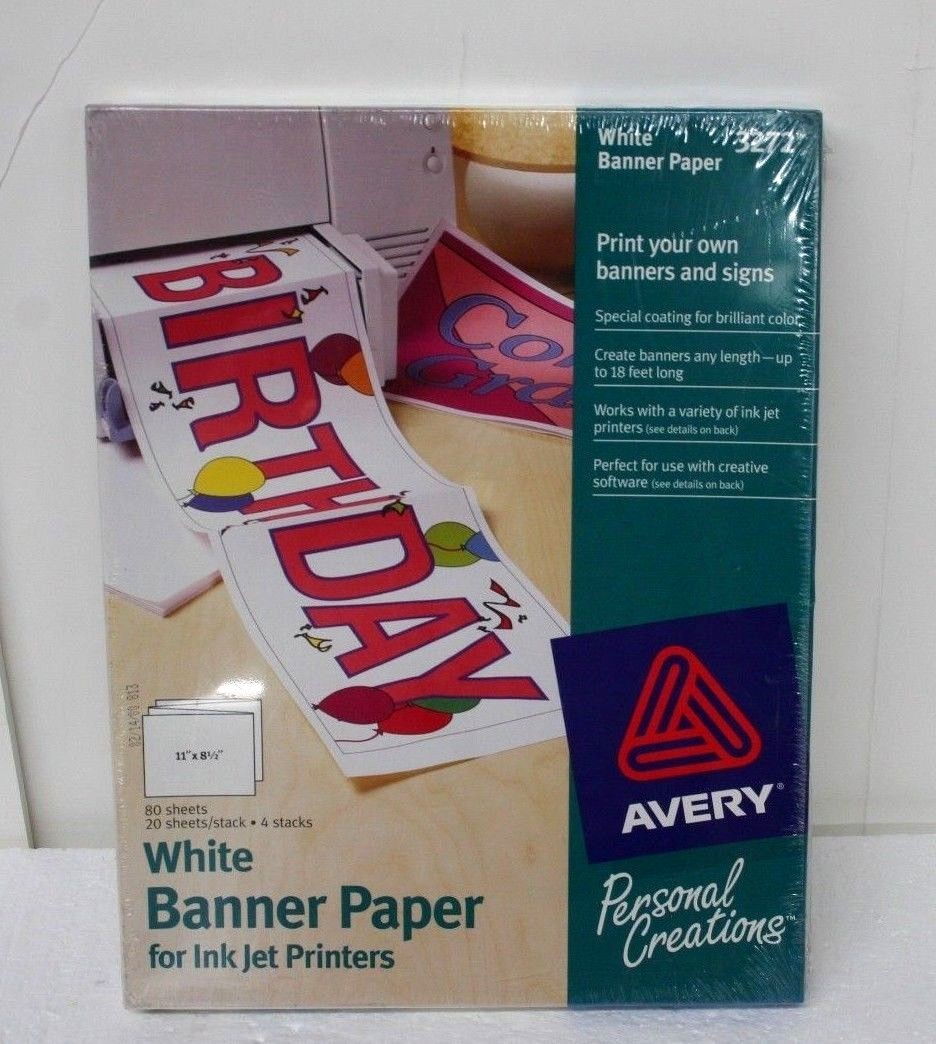 Avery 3272 INKJET BANNER PAPER GREAT FOR PARTY SIGNS WELCOME HOME SIGNS HOLIDAYS