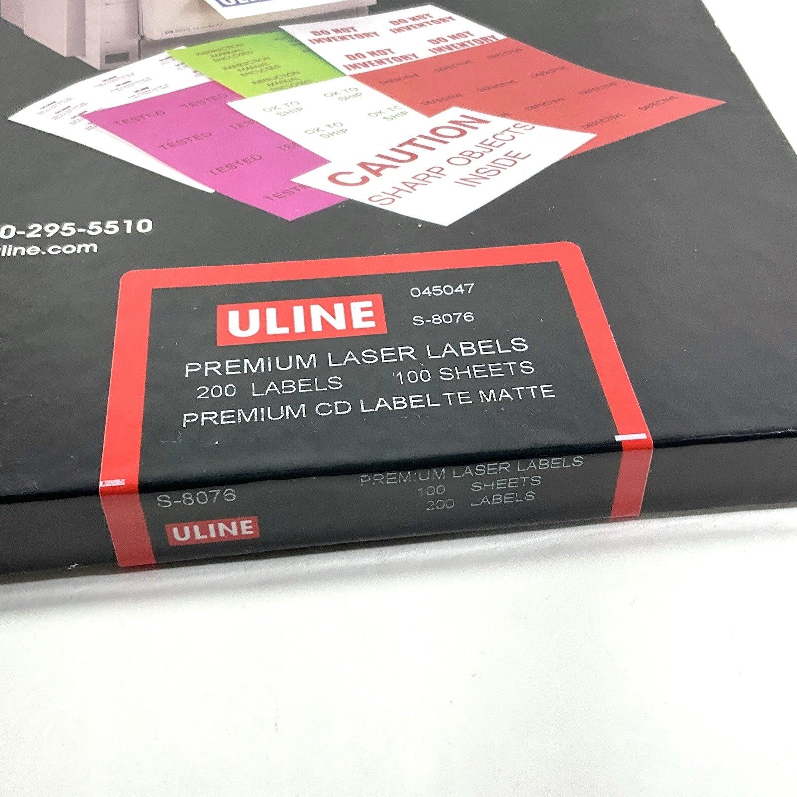 ULINE Premium Laser CD Labels WHITE Matte 86 Sheets 172 Labels OPEN BOX S-8076